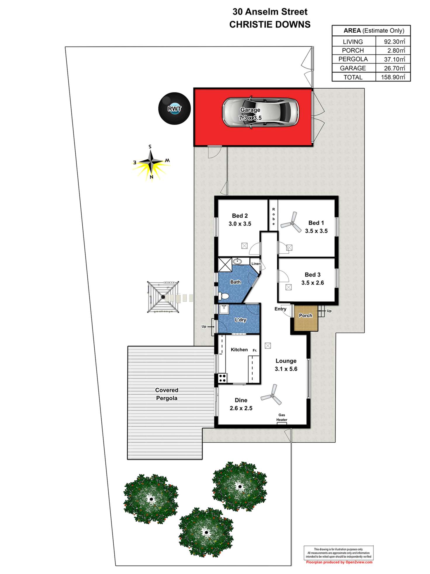 Floorplan of Homely house listing, 30 Anselm Street, Christie Downs SA 5164