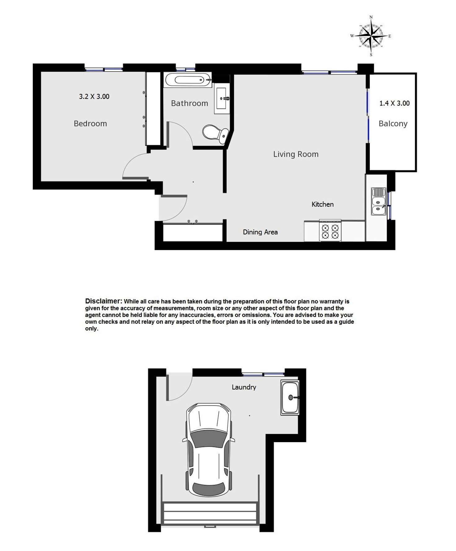 Floorplan of Homely unit listing, 4/90 Mowbray Terrace, East Brisbane QLD 4169