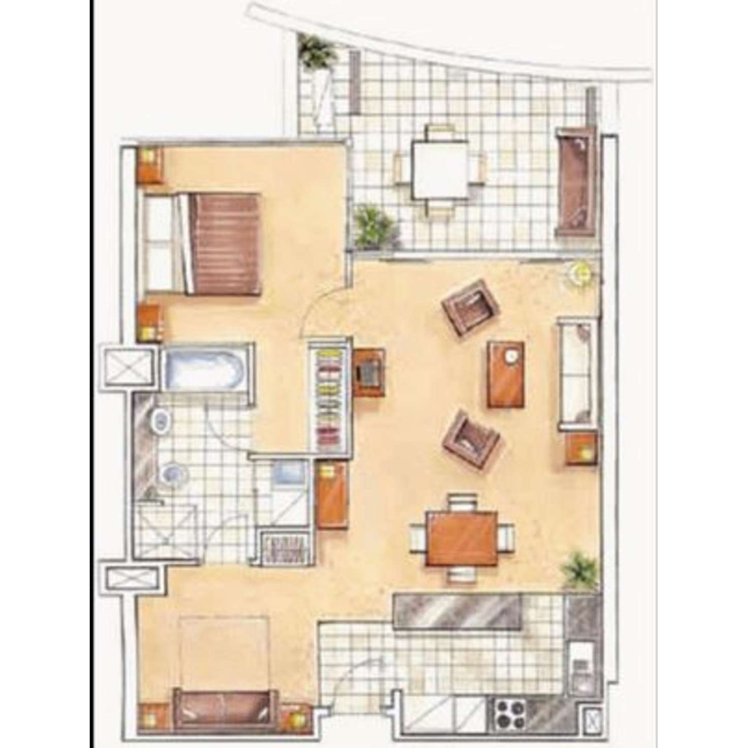 Floorplan of Homely unit listing, 1008/360 Marine Parade, Labrador QLD 4215