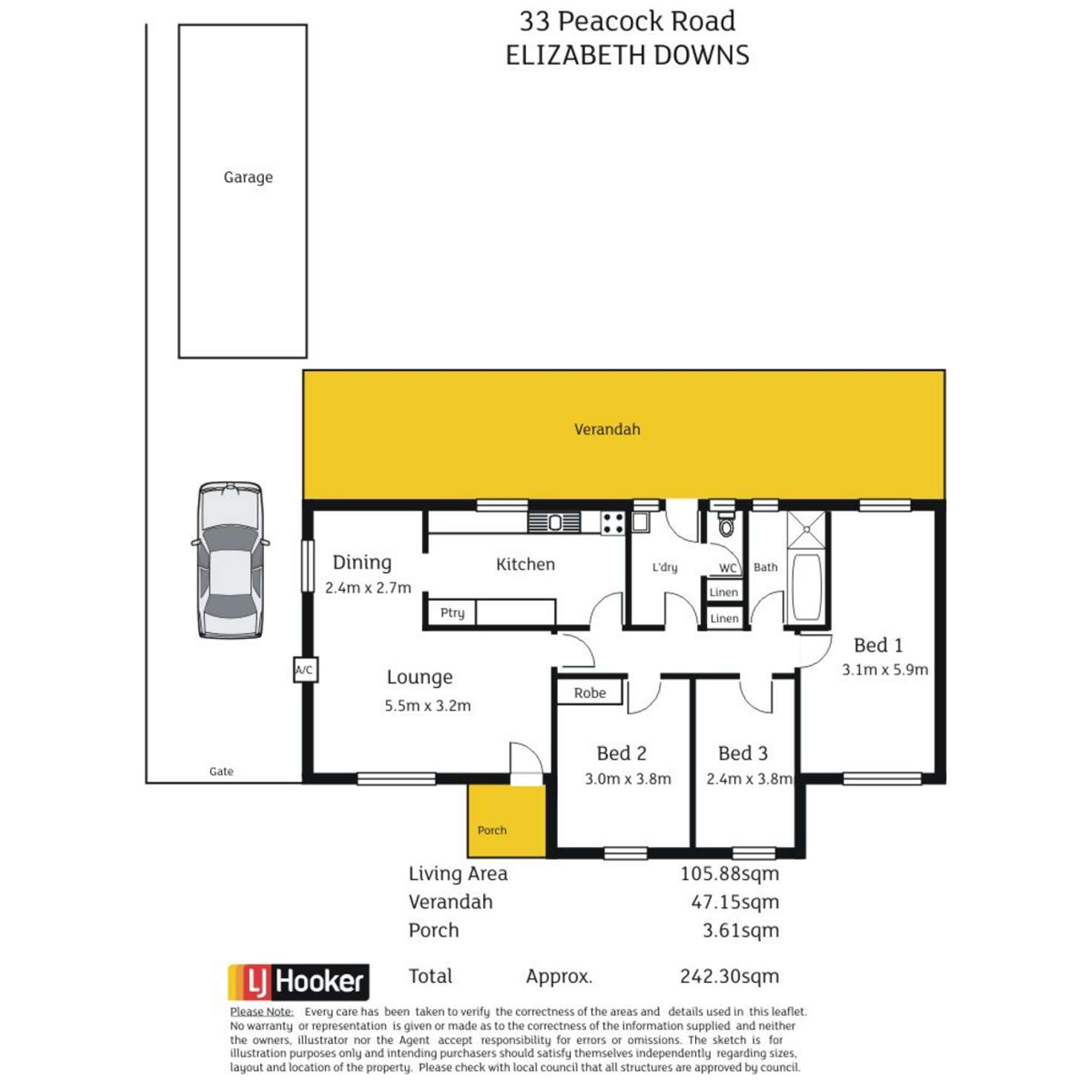 Floorplan of Homely house listing, 33 Peacock Road, Elizabeth Downs SA 5113