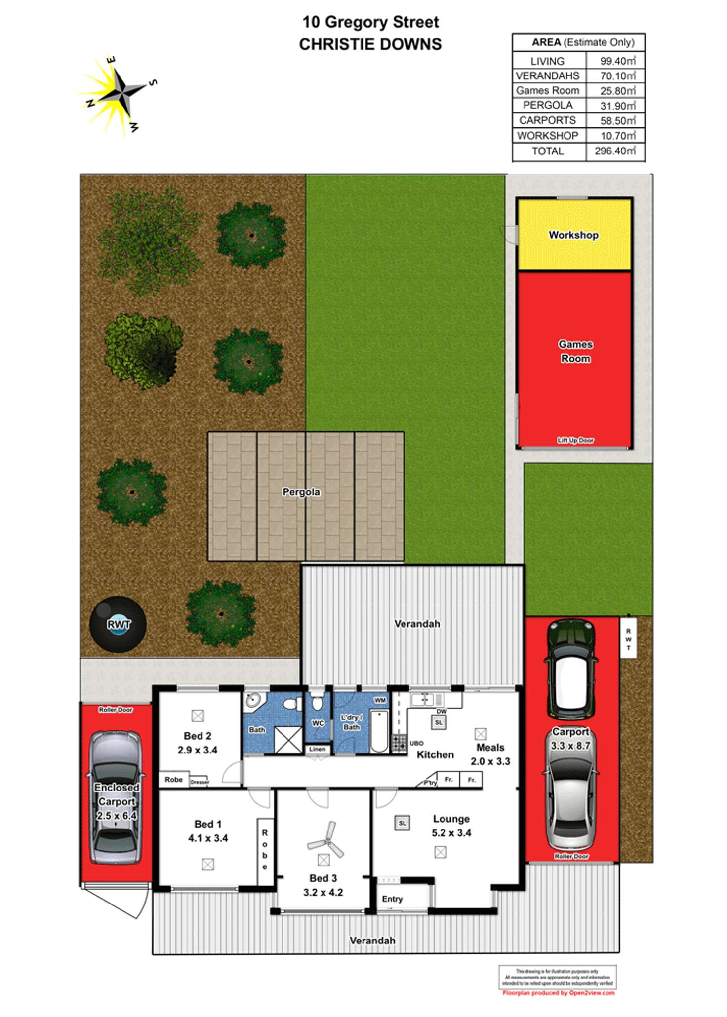 Floorplan of Homely house listing, 10 Gregory Street, Christie Downs SA 5164