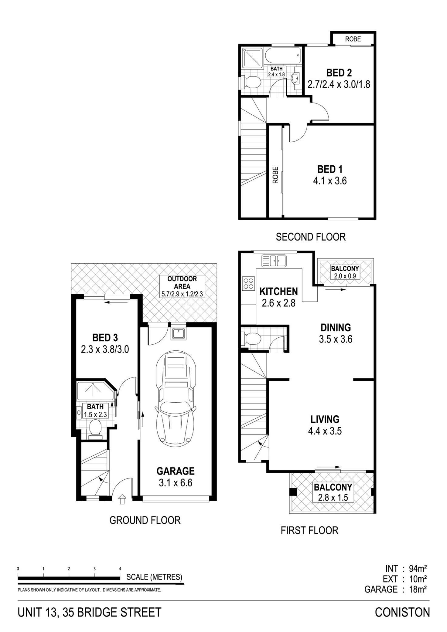 Floorplan of Homely townhouse listing, 13/35 Bridge Street, Coniston NSW 2500