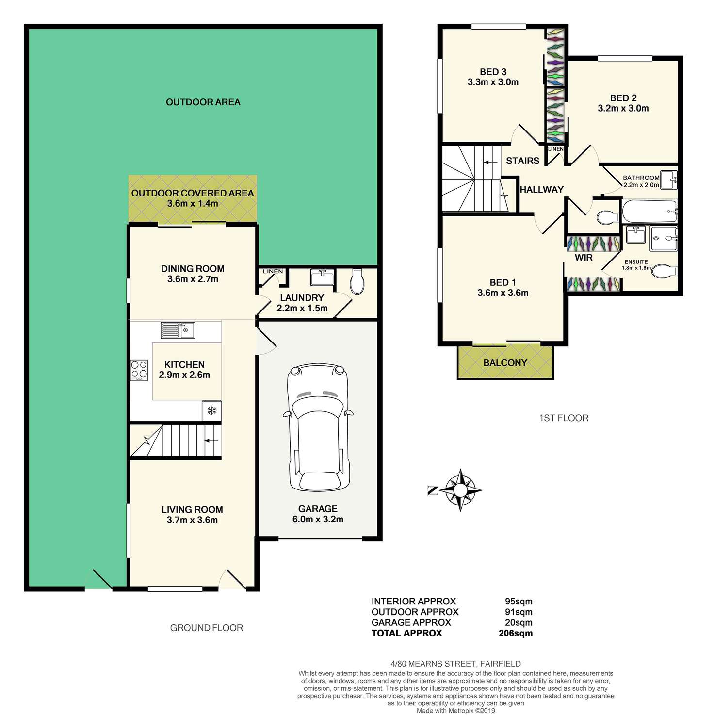 Floorplan of Homely townhouse listing, 4/80 Mearns Street, Fairfield QLD 4103