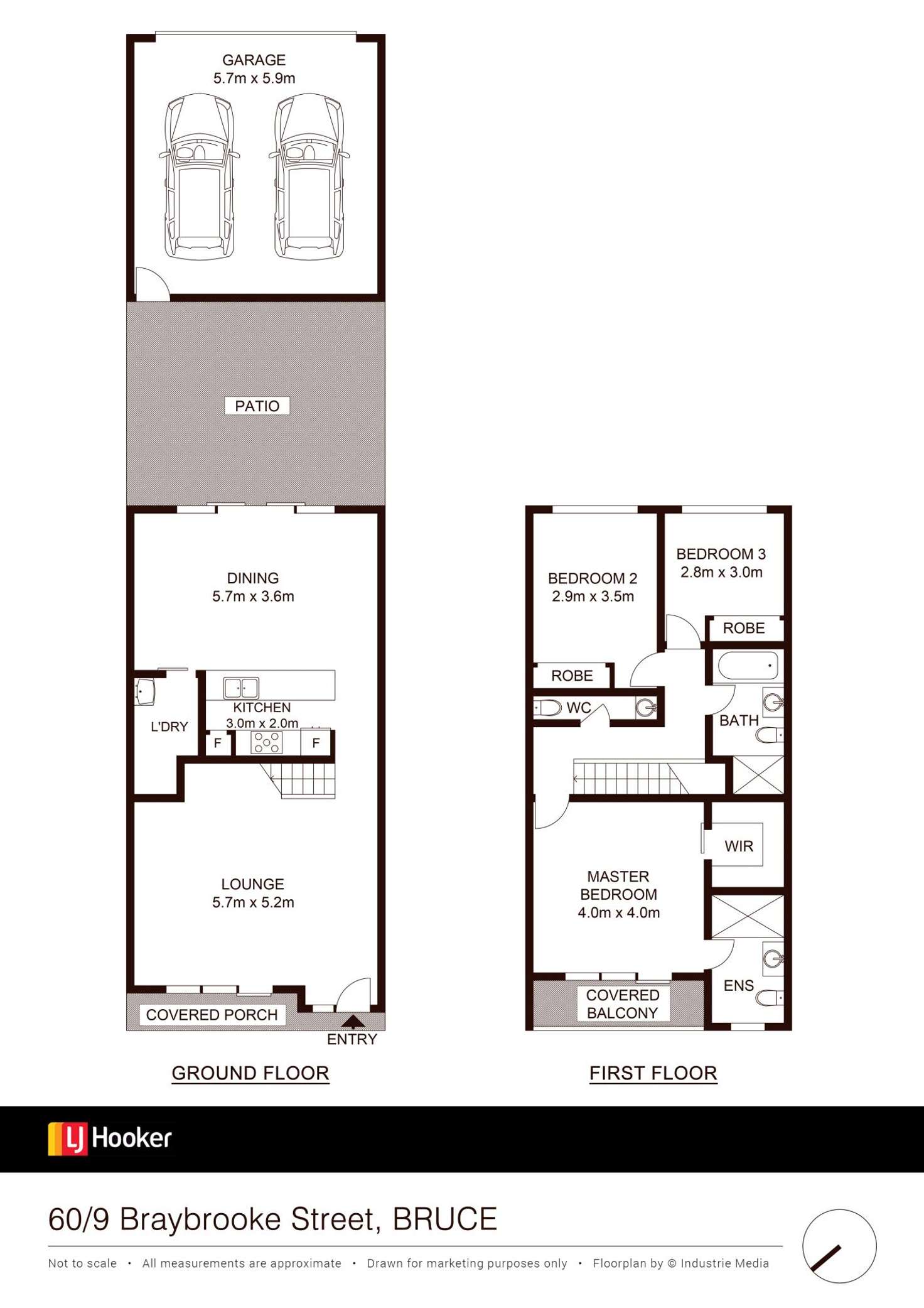 Floorplan of Homely townhouse listing, 60/9 Braybrooke Street, Bruce ACT 2617