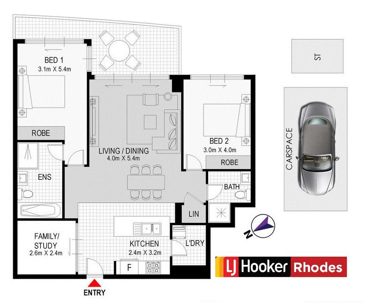 Floorplan of Homely unit listing, 1305/87 Shoreline Drive, Rhodes NSW 2138