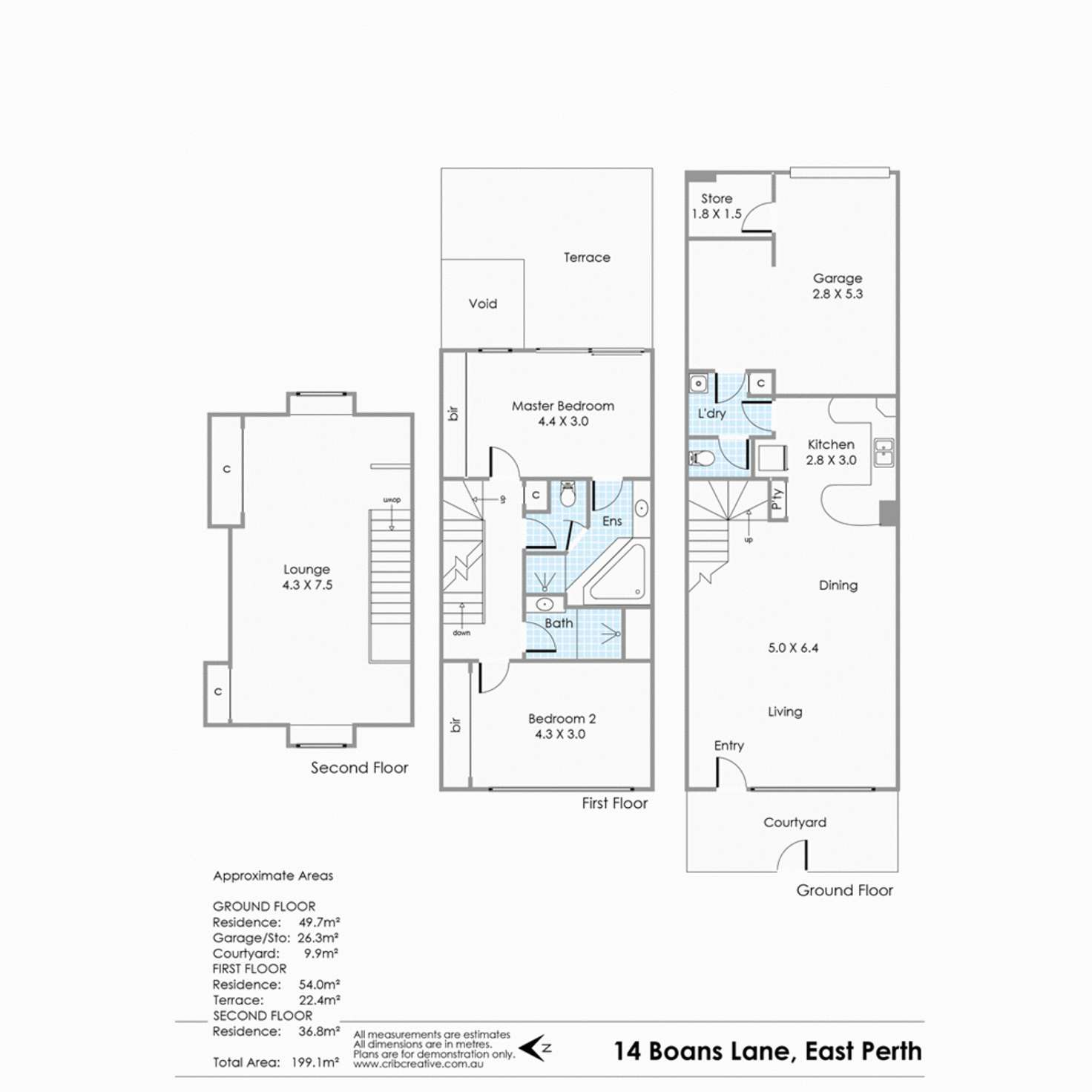 Floorplan of Homely townhouse listing, 14 Boans Lane, East Perth WA 6004
