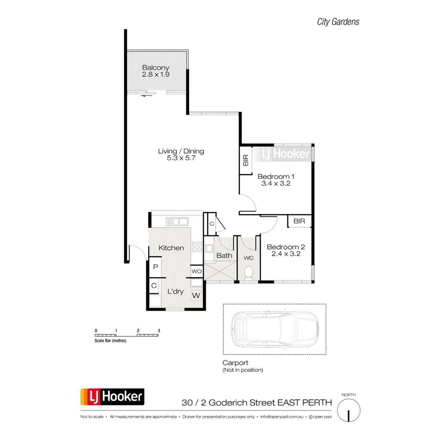 Floorplan of Homely apartment listing, 30/2 Goderich Street, East Perth WA 6004