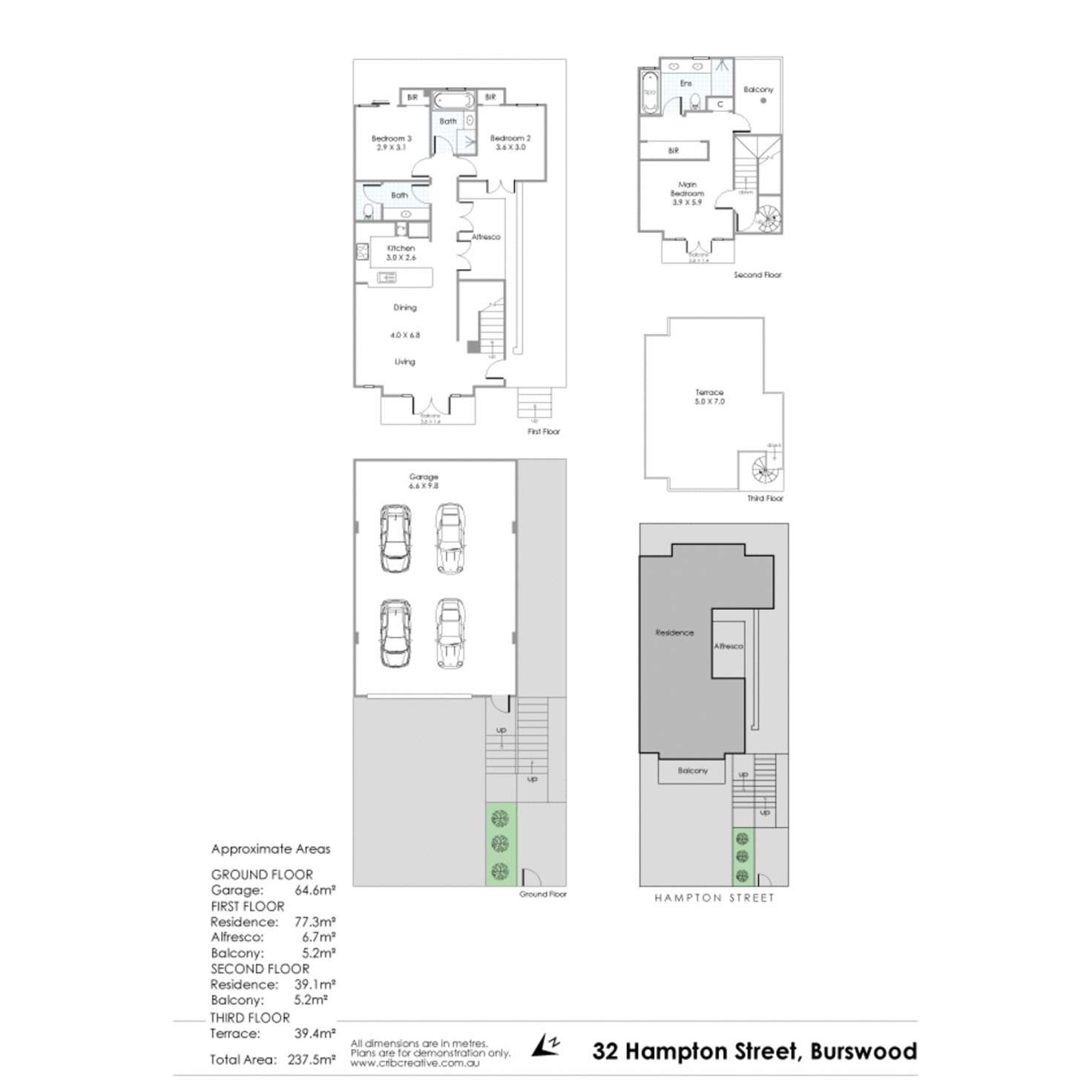 Floorplan of Homely townhouse listing, 32 Hampton Street, Burswood WA 6100