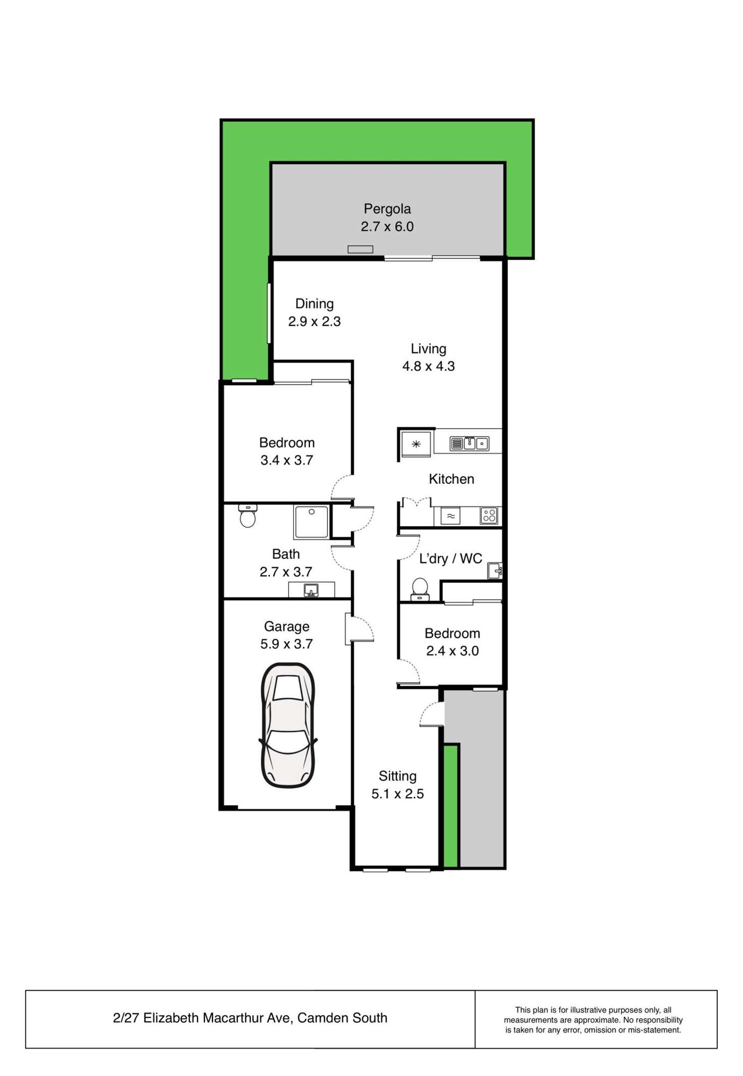 Floorplan of Homely villa listing, 2/27 Elizabeth Macarthur  Avenue, Camden South NSW 2570