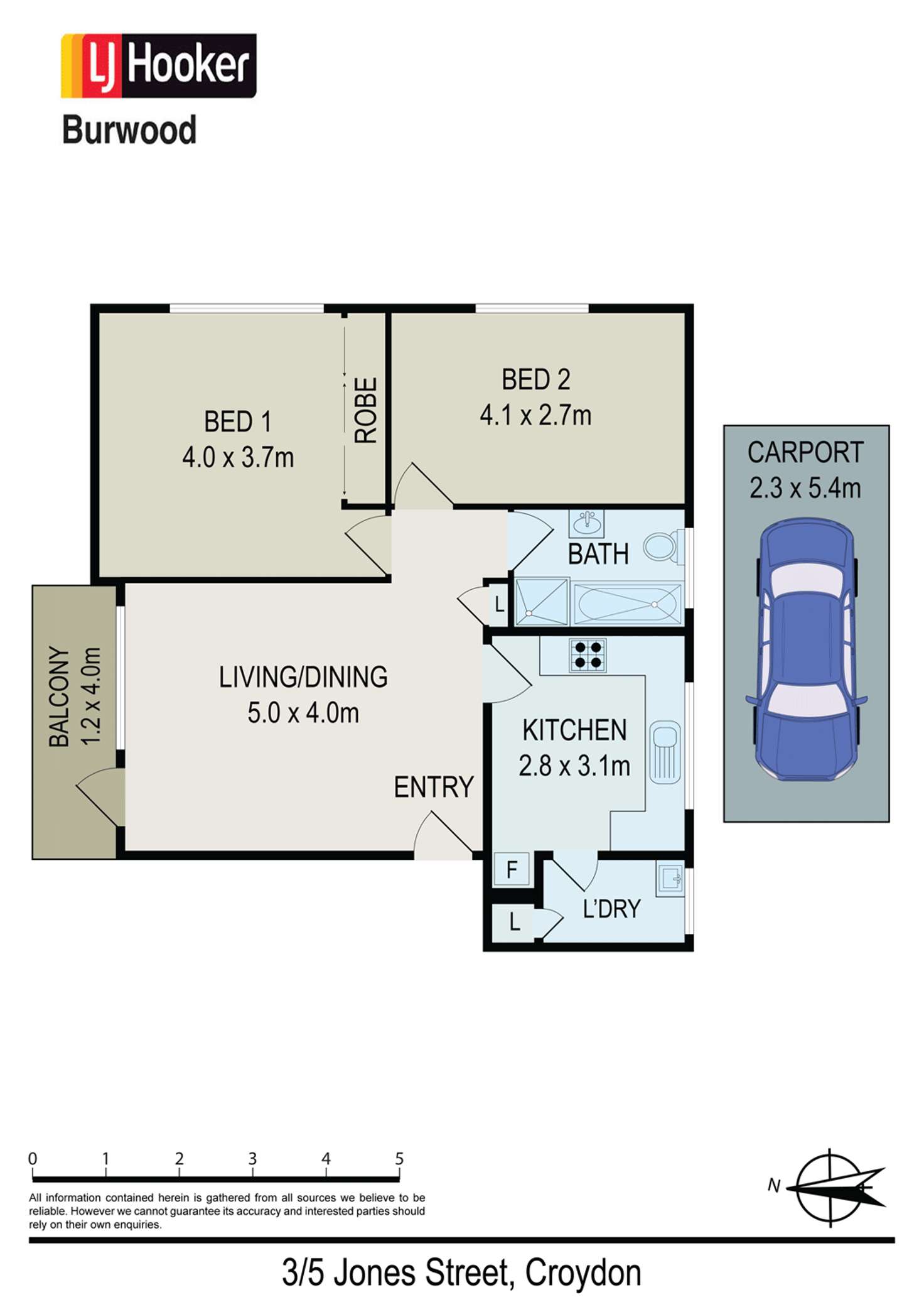Floorplan of Homely unit listing, 3/5 Jones Street, Croydon NSW 2132