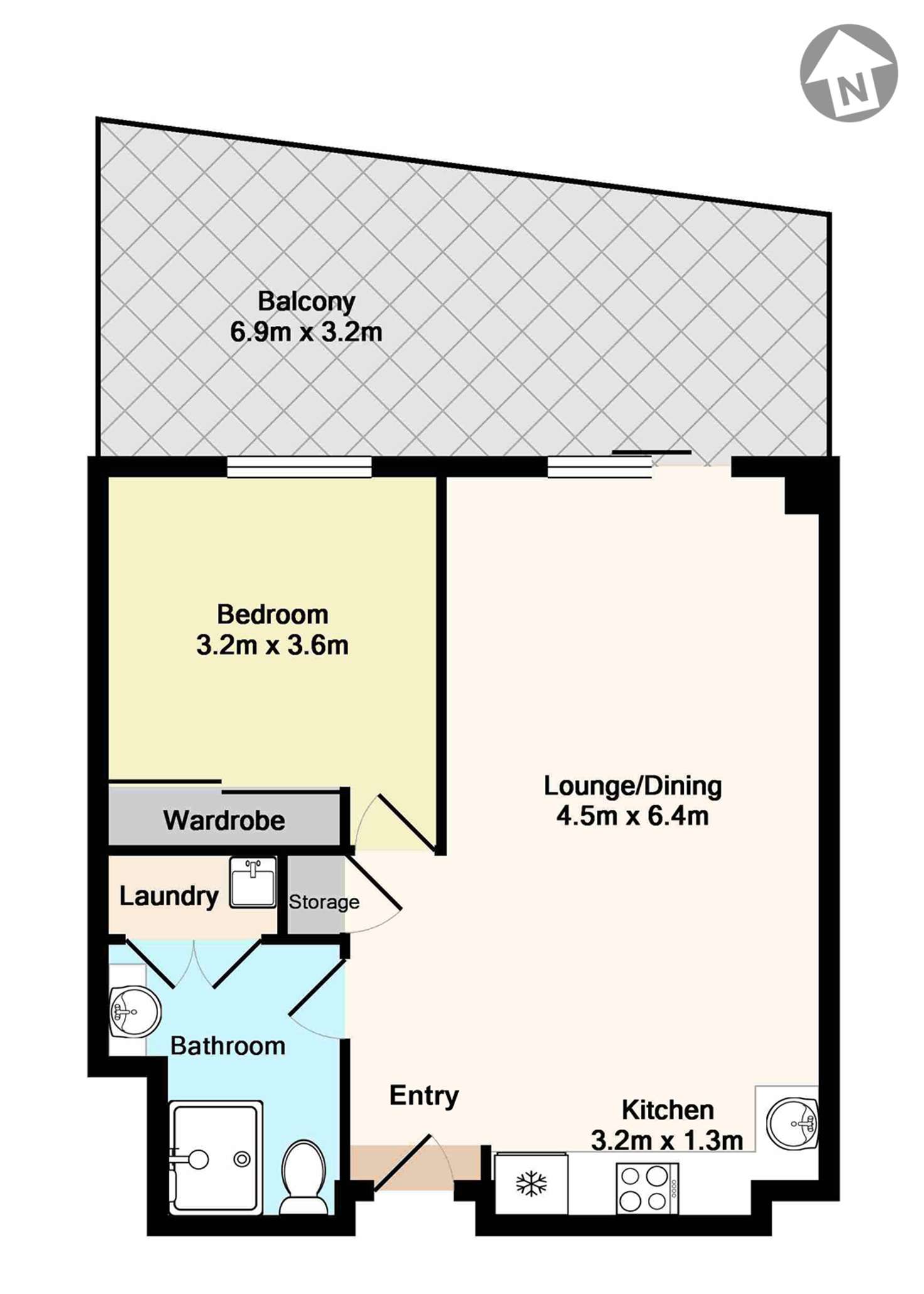 Floorplan of Homely unit listing, 2304/32-36 Orara Street, Waitara NSW 2077