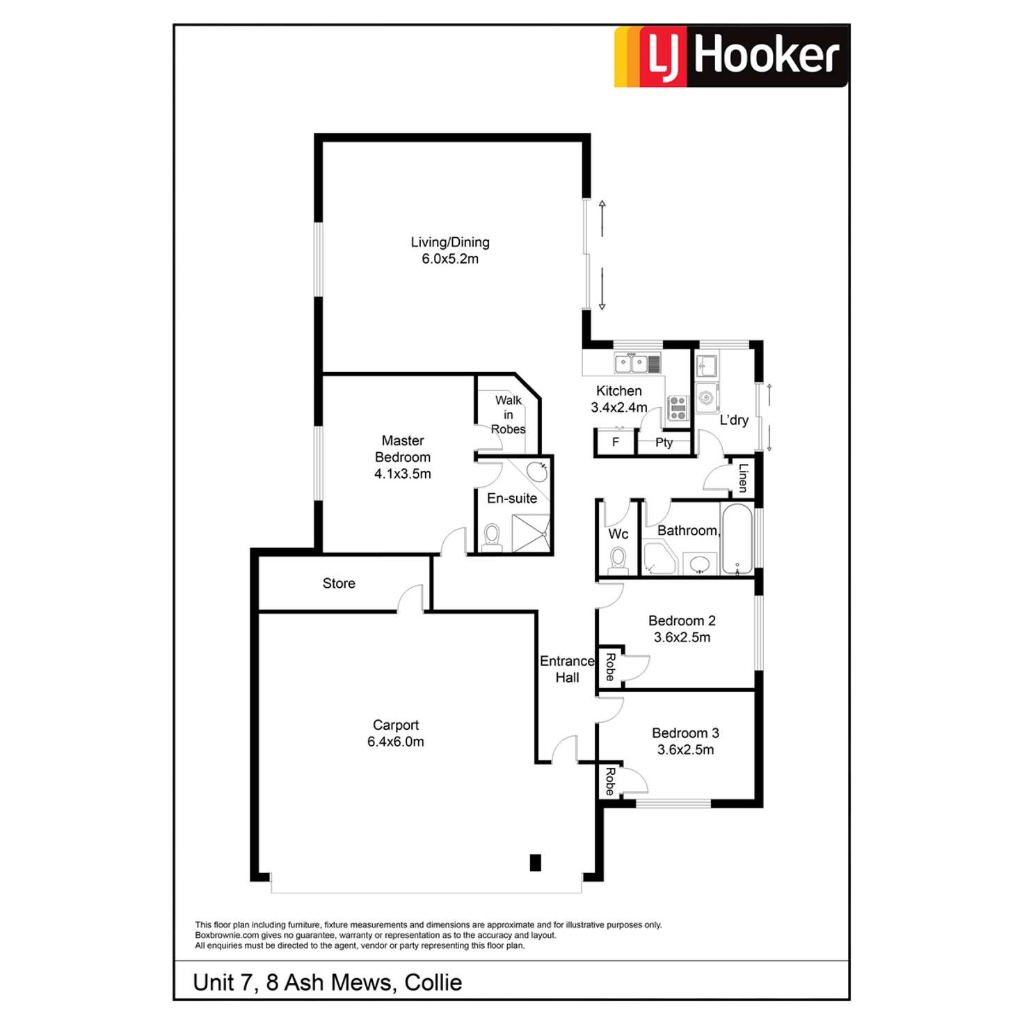 Floorplan of Homely unit listing, 7/8 Ash Mews, Collie WA 6225