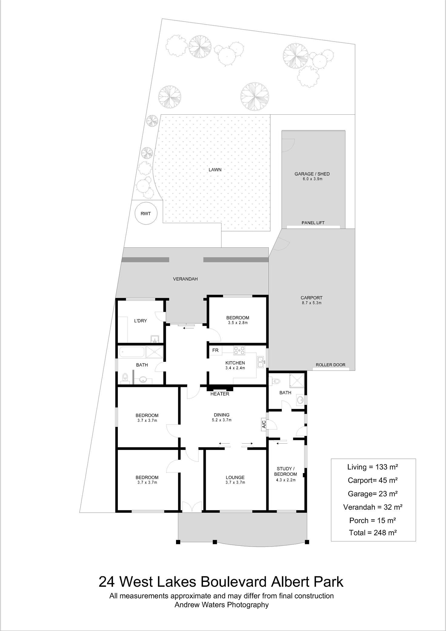 Floorplan of Homely house listing, 24 West Lakes Boulevard, Albert Park SA 5014