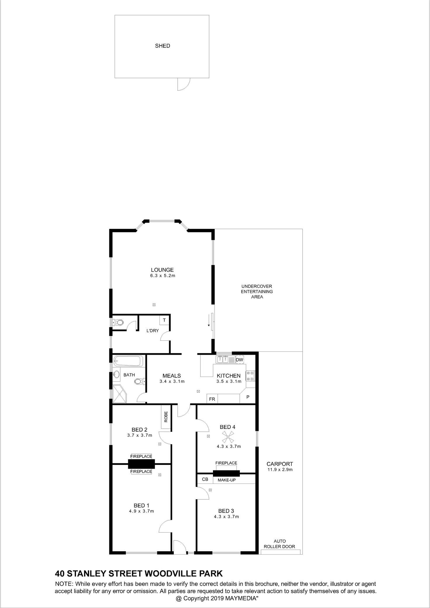 Floorplan of Homely house listing, 40 Stanley Street, Woodville Park SA 5011