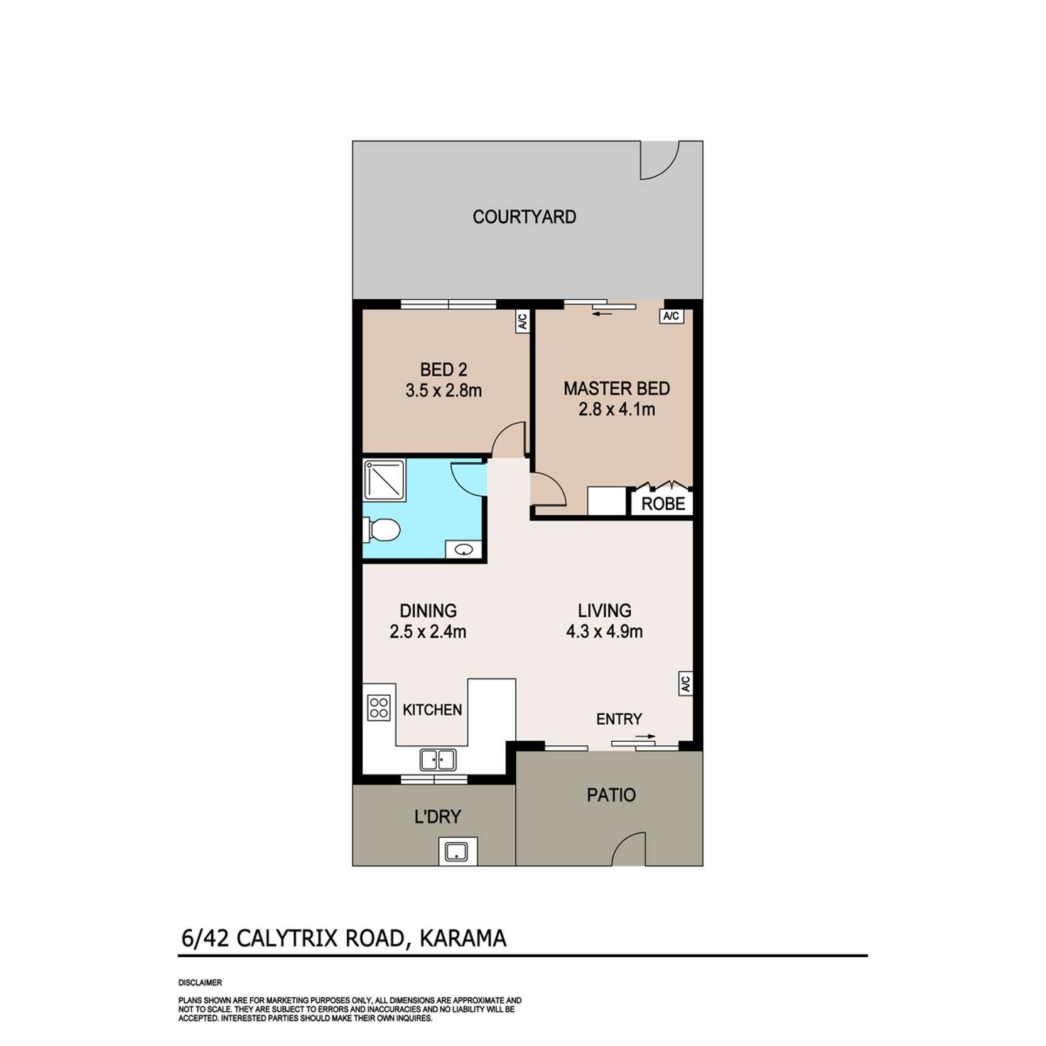 Floorplan of Homely unit listing, 6/42 Calytrix Road, Karama NT 812