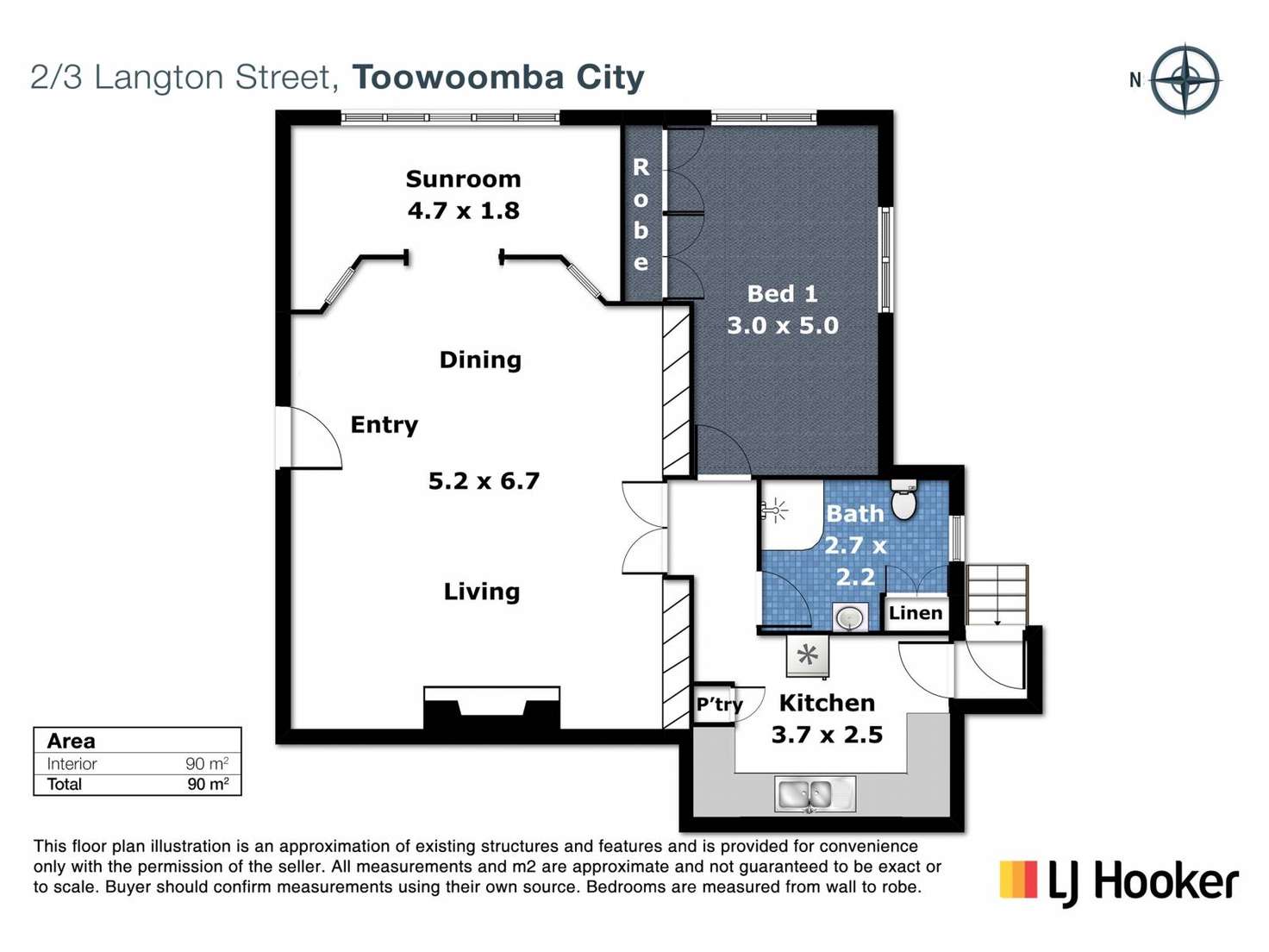 Floorplan of Homely unit listing, 2/3 Langton Street, Toowoomba City QLD 4350