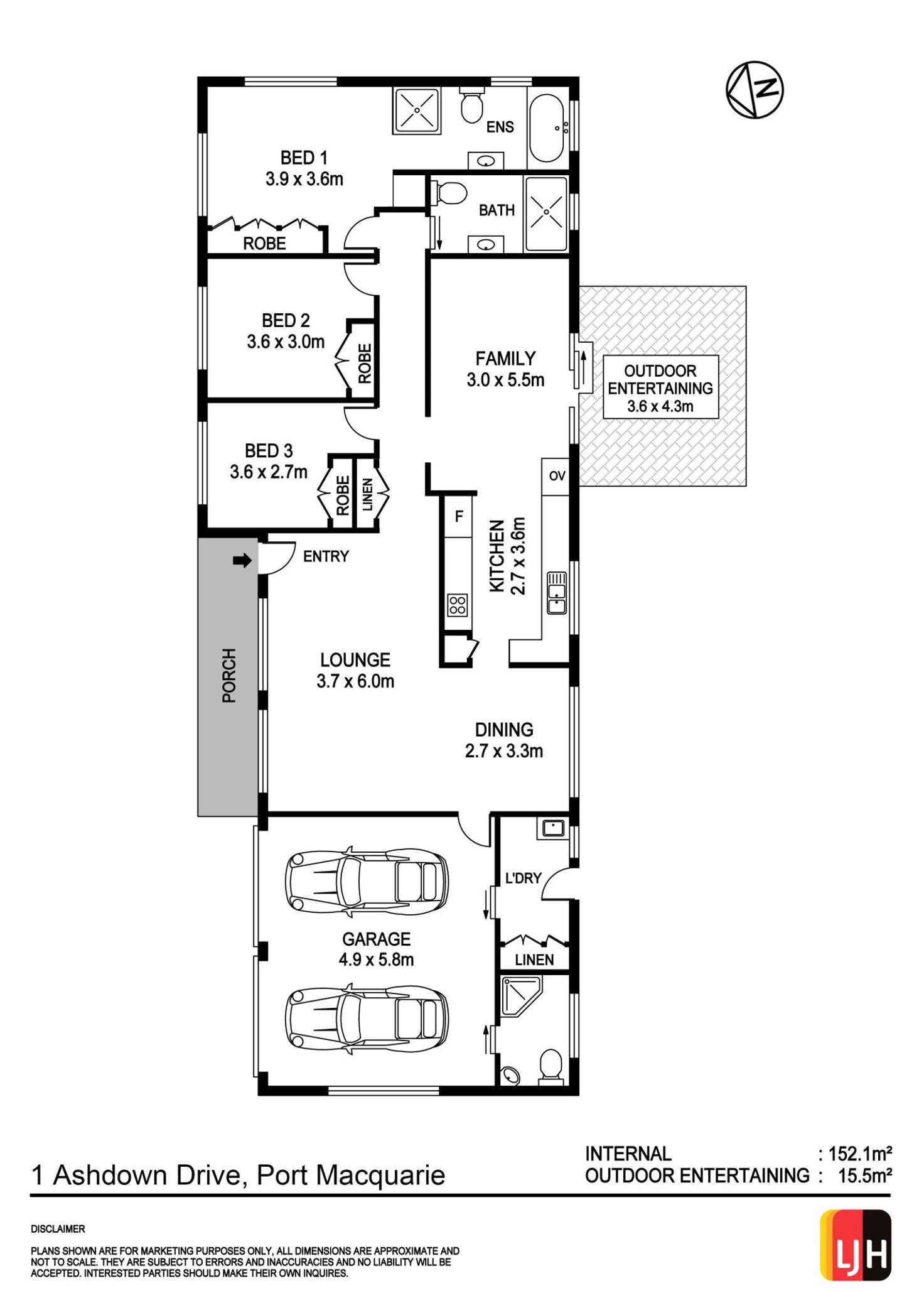 Floorplan of Homely house listing, 1 Ashdown Drive, Port Macquarie NSW 2444