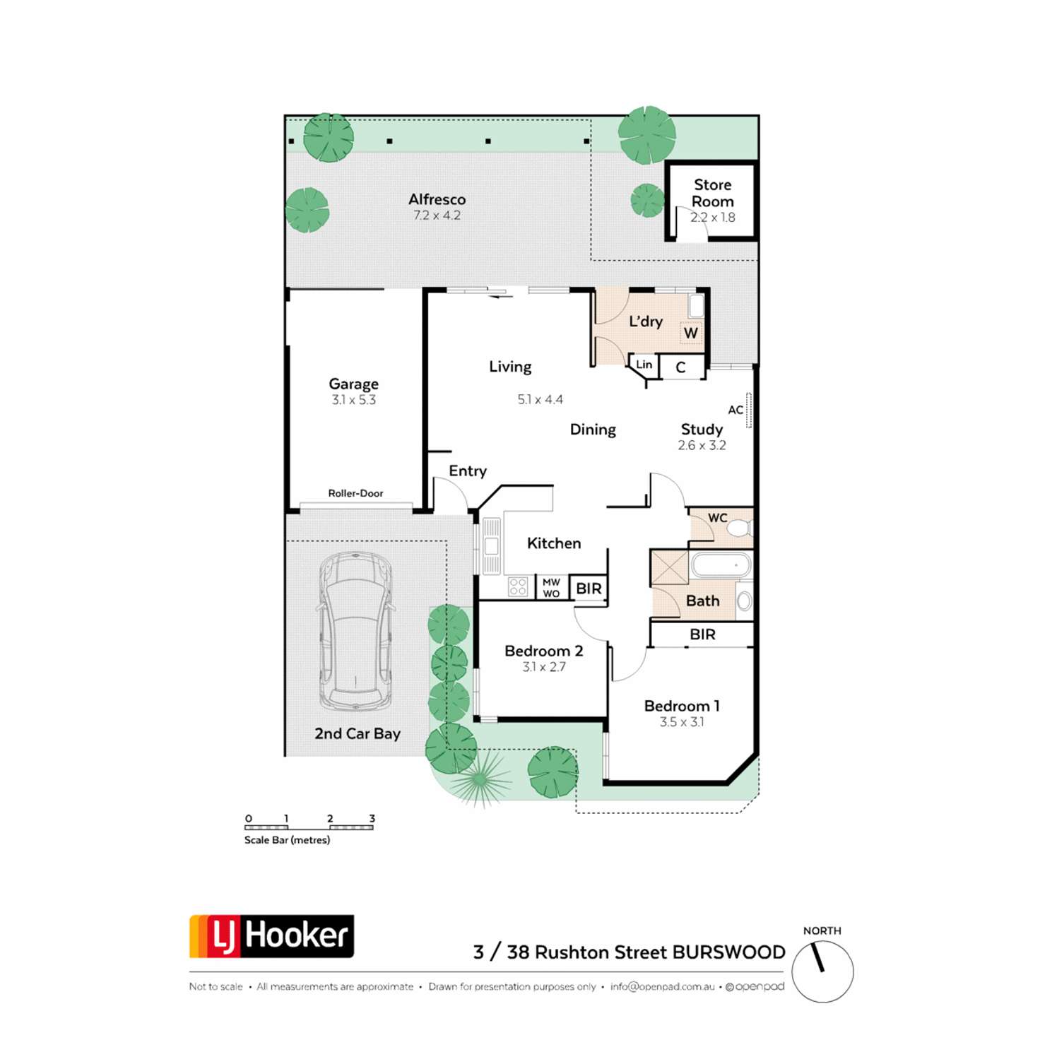 Floorplan of Homely villa listing, 3/38 Rushton Street, Burswood WA 6100