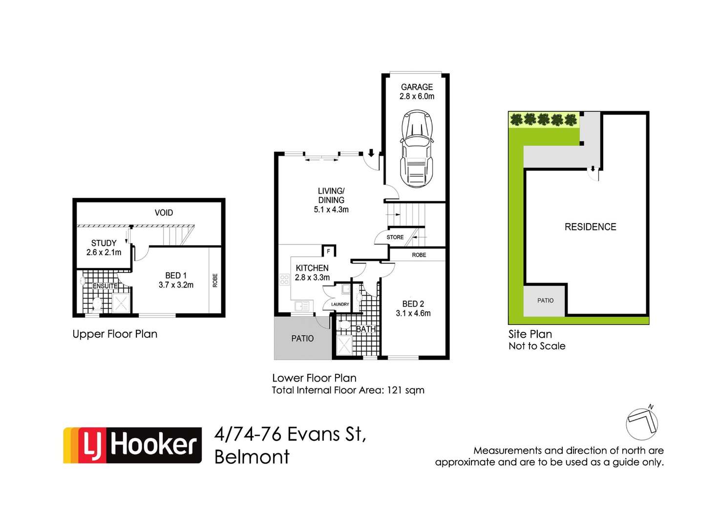 Floorplan of Homely townhouse listing, 4/74-76 Evans Street, Belmont NSW 2280