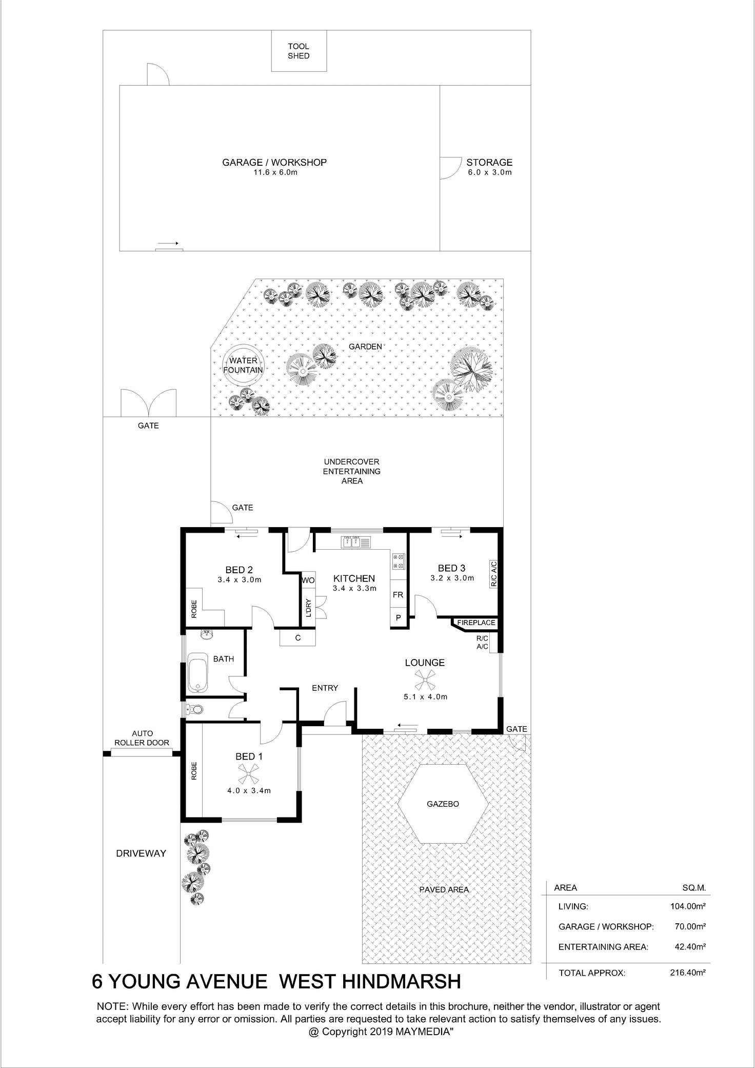 Floorplan of Homely house listing, 6 Young Avenue, West Hindmarsh SA 5007