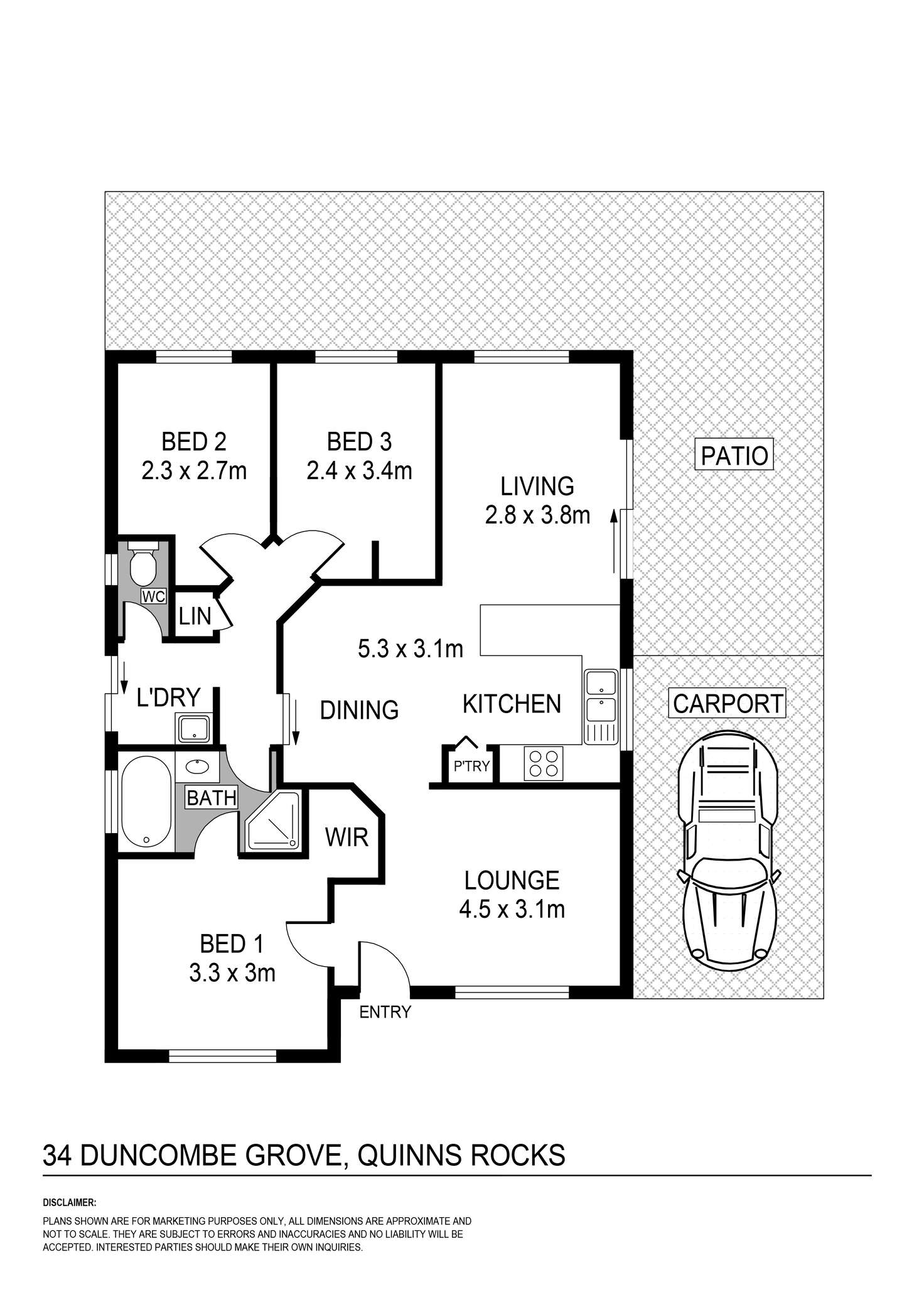 Floorplan of Homely house listing, 34 Duncombe Grove, Quinns Rocks WA 6030
