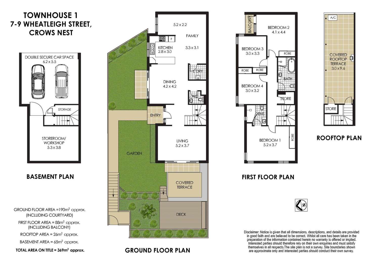 Floorplan of Homely townhouse listing, 1/7-9 Wheatleigh Street, Crows Nest NSW 2065