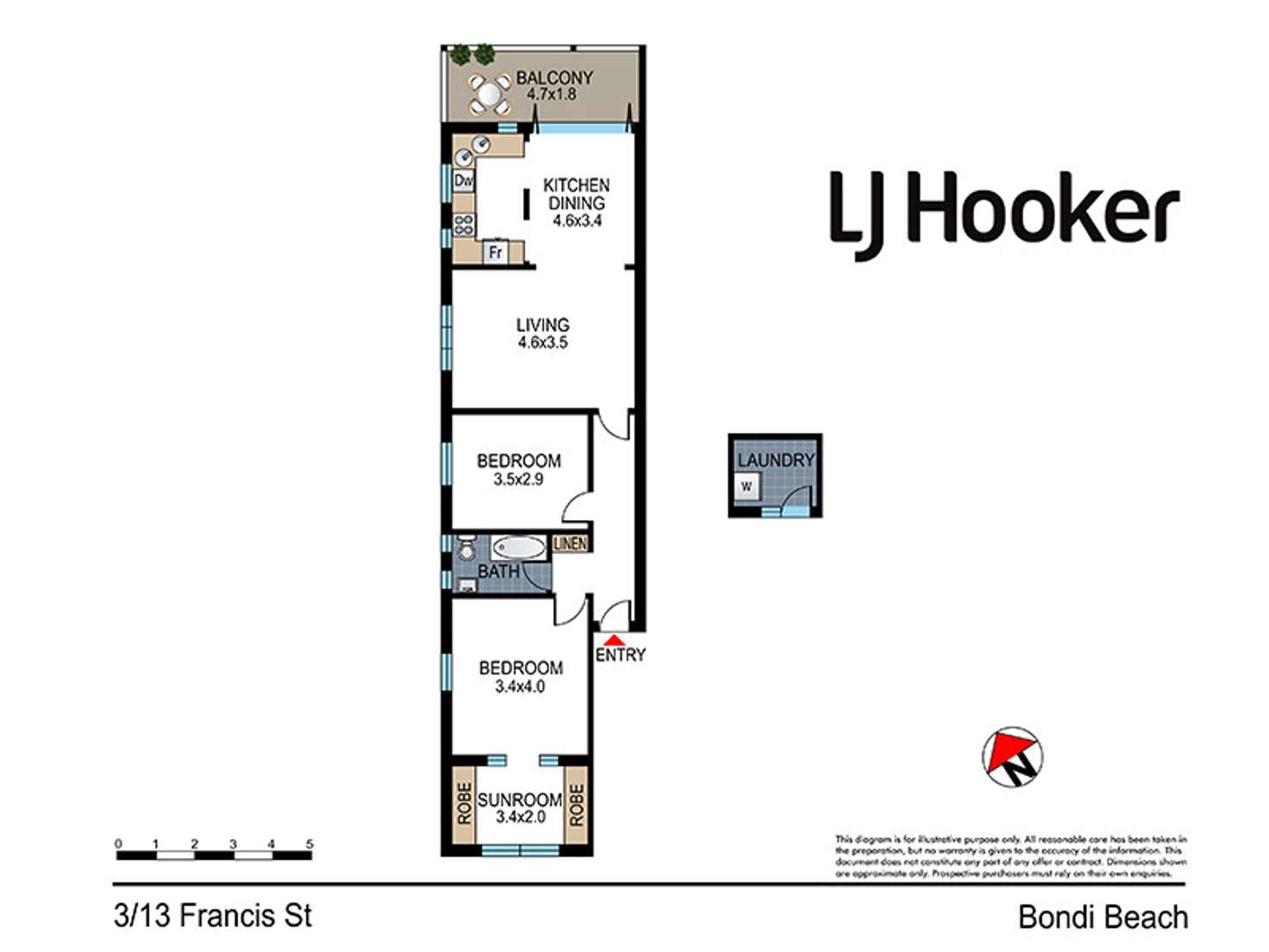 Floorplan of Homely apartment listing, 3/13 Francis Street, Bondi Beach NSW 2026