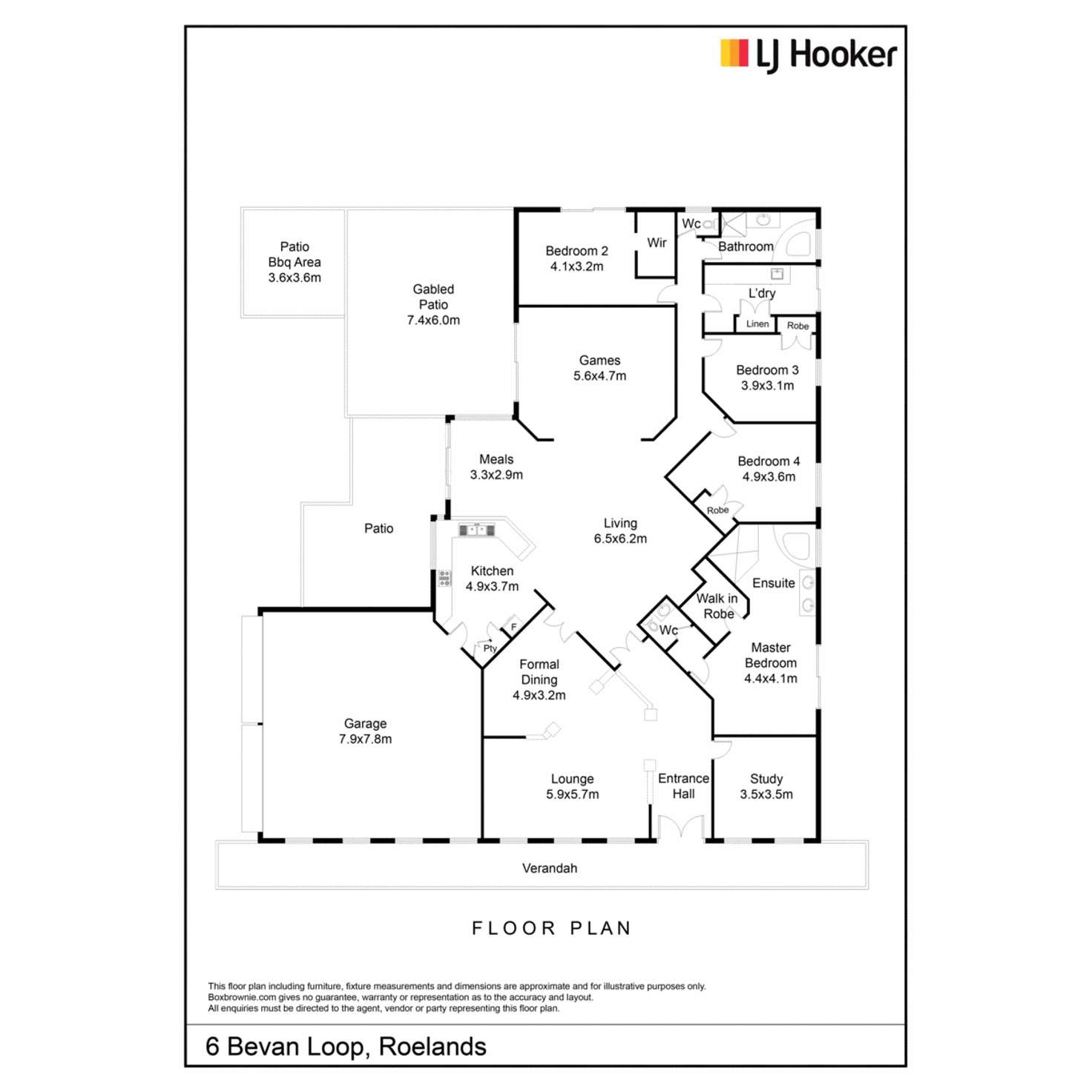 Floorplan of Homely house listing, 6 Bevan Loop, Roelands WA 6226