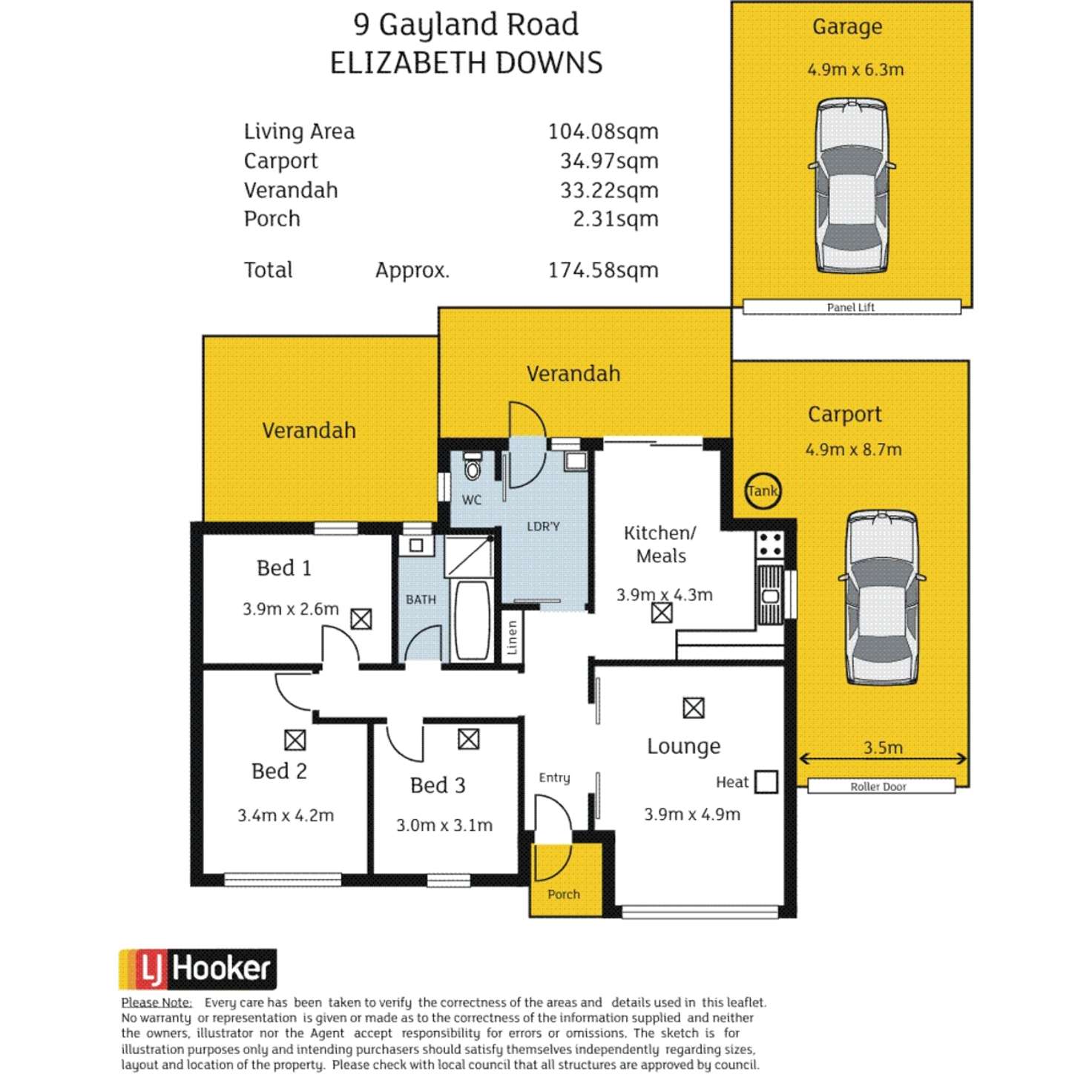 Floorplan of Homely house listing, 9 Gayland Road, Elizabeth Downs SA 5113