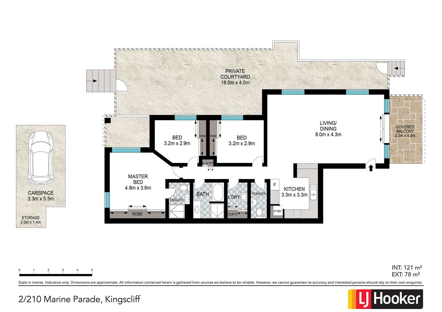 Floorplan of Homely unit listing, 2/210 Marine Parade, Kingscliff NSW 2487