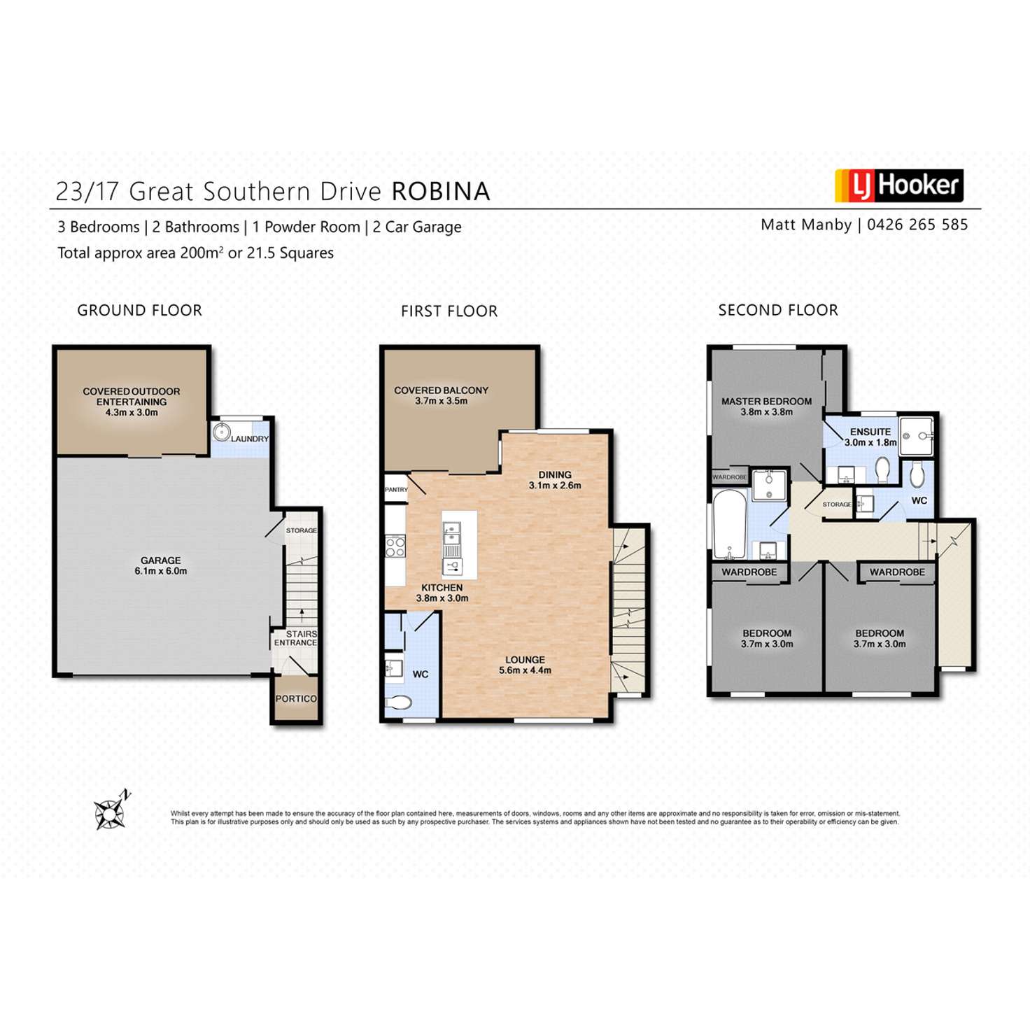 Floorplan of Homely townhouse listing, 23/17 Great Southern Drive, Robina QLD 4226