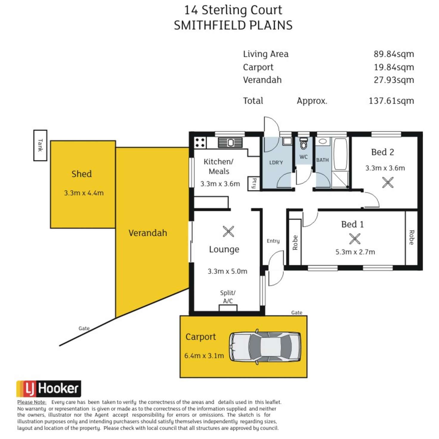 Floorplan of Homely house listing, 14 Sterling Court, Smithfield Plains SA 5114