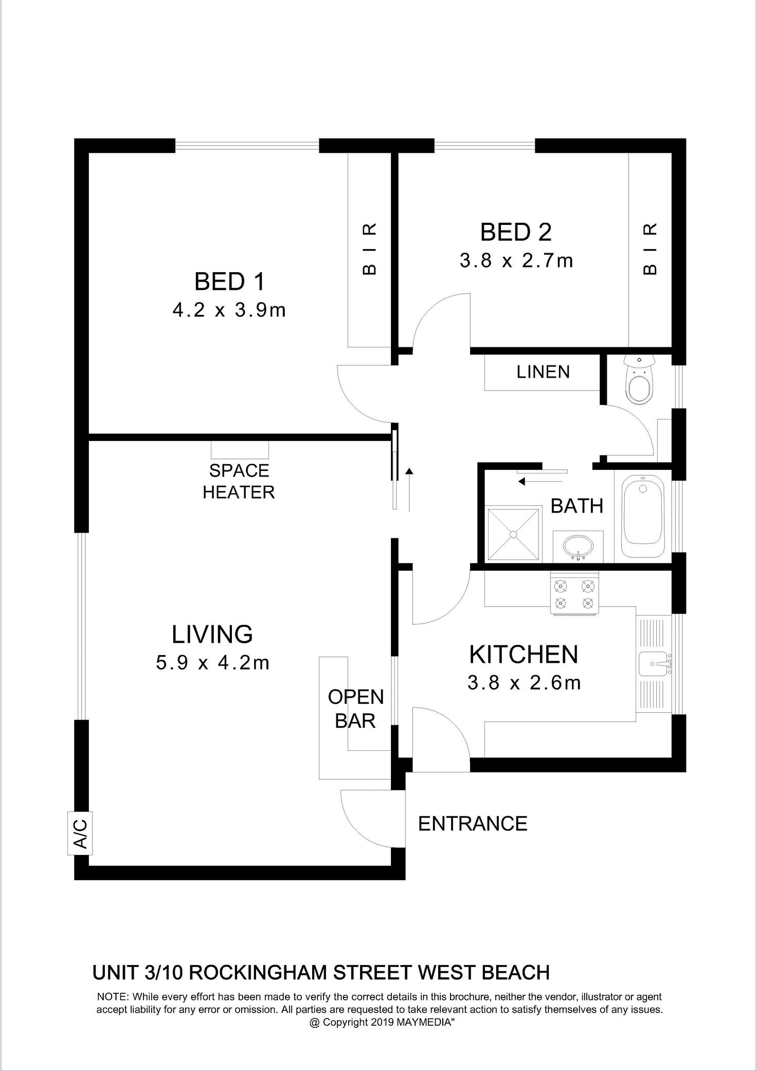 Floorplan of Homely unit listing, Unit 3/10 Rockingham Street, West Beach SA 5024
