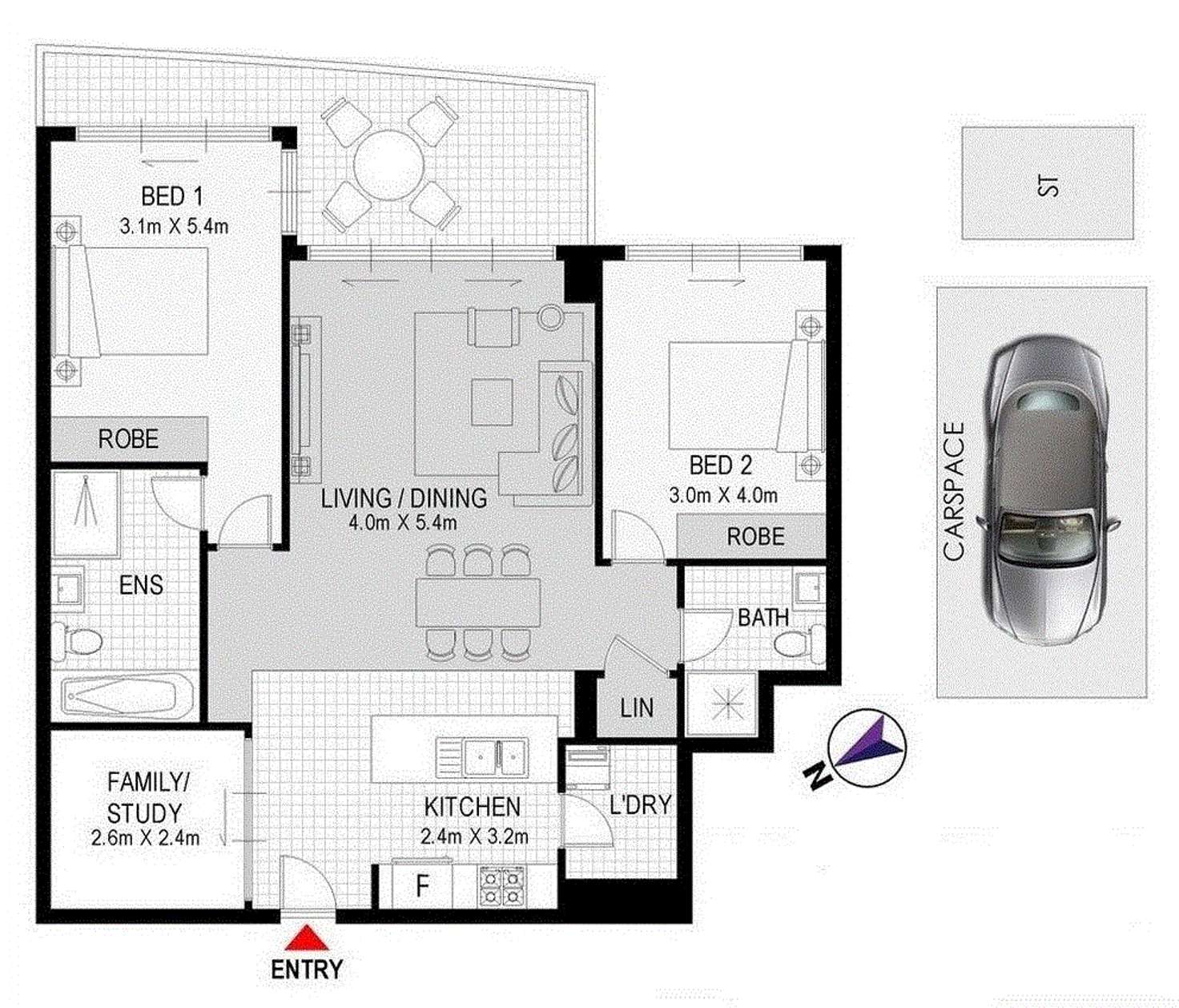 Floorplan of Homely unit listing, 1205/87 Shoreline Drive, Rhodes NSW 2138