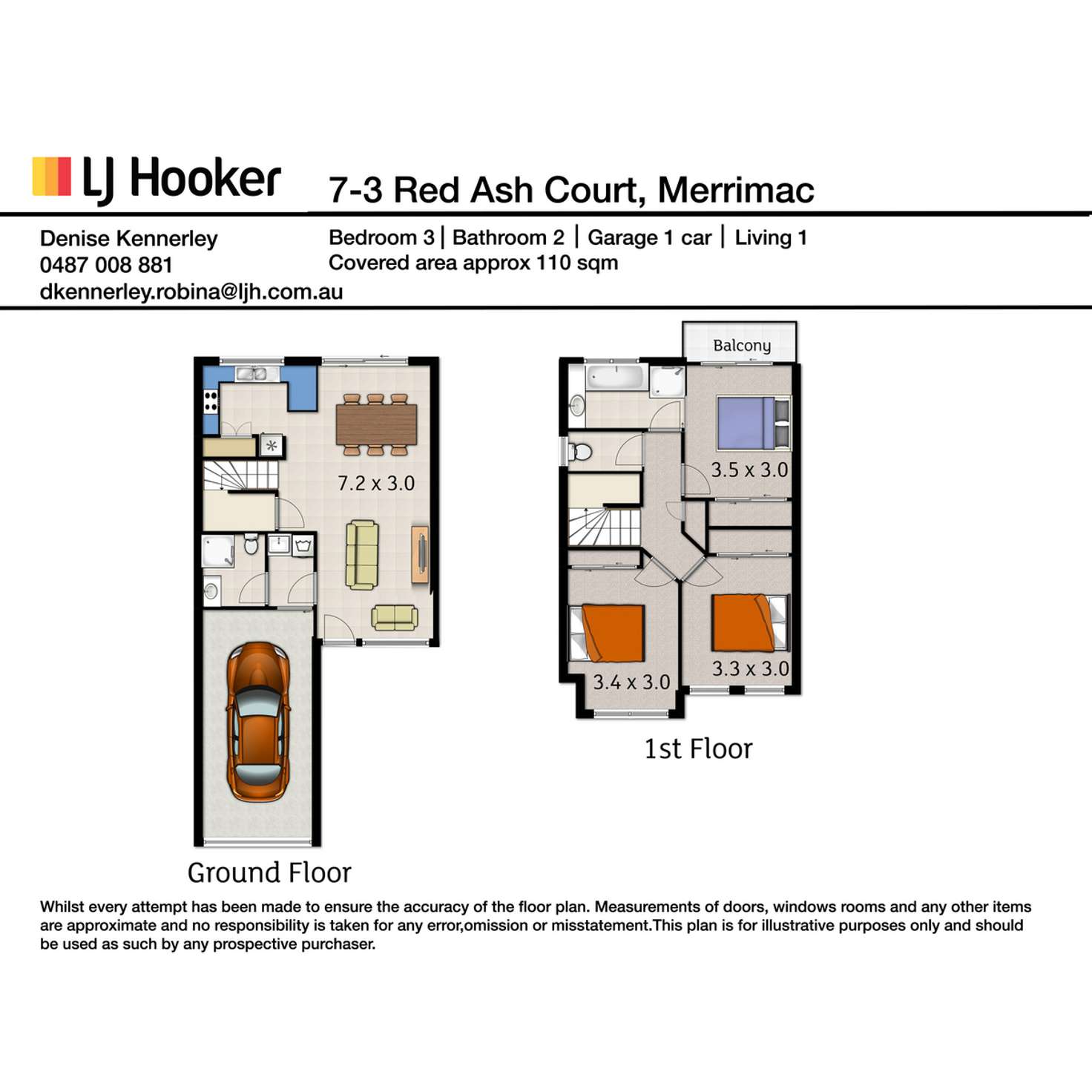Floorplan of Homely townhouse listing, 7/3-7 Red Ash Court, Merrimac QLD 4226
