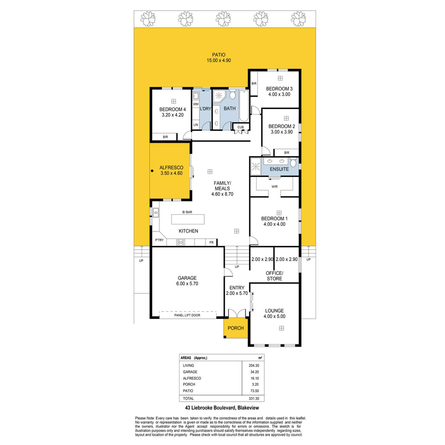Floorplan of Homely house listing, 43 Liebrooke Boulevard, Blakeview SA 5114