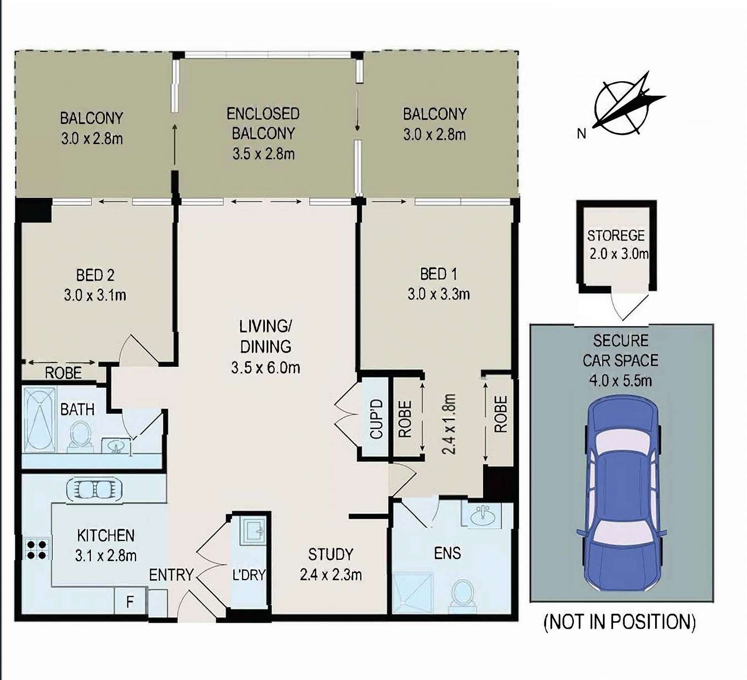 Floorplan of Homely unit listing, 1205/42 Walker Street, Rhodes NSW 2138