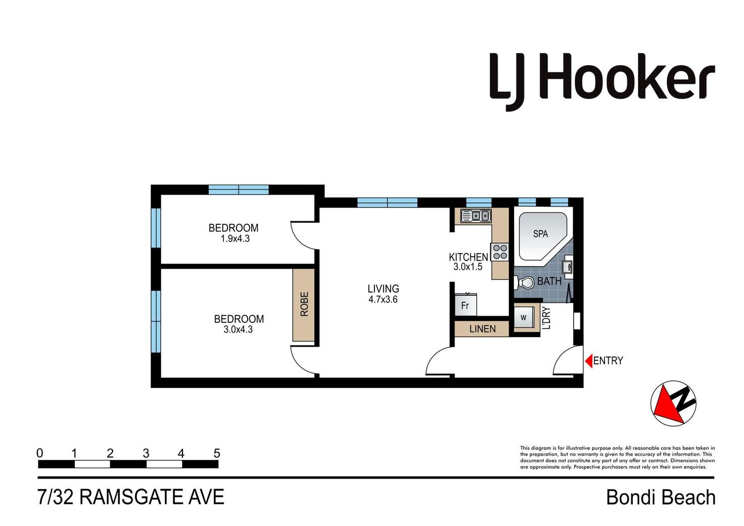 Floorplan of Homely apartment listing, 7/32 Ramsgate Avenue, Bondi Beach NSW 2026