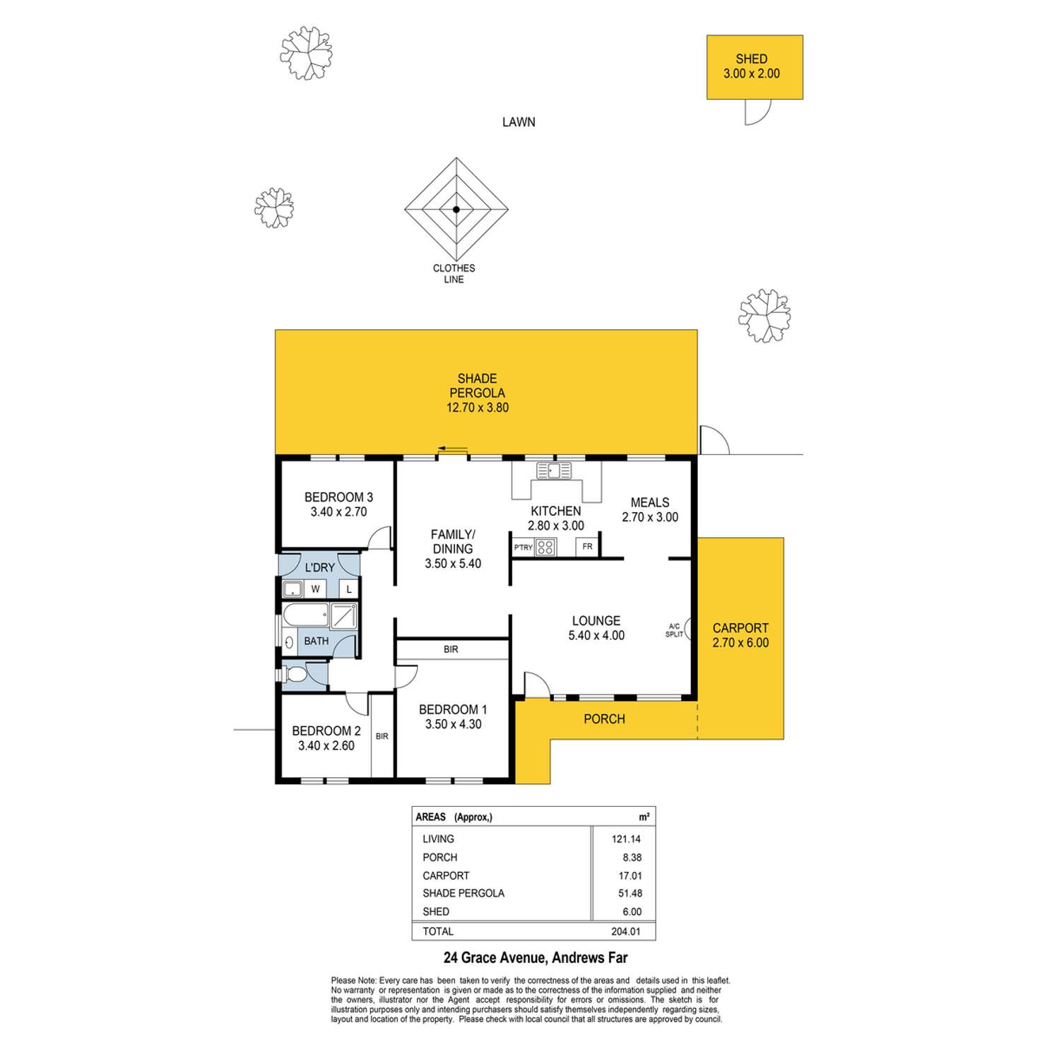 Floorplan of Homely house listing, 24 Grace Avenue, Andrews Farm SA 5114