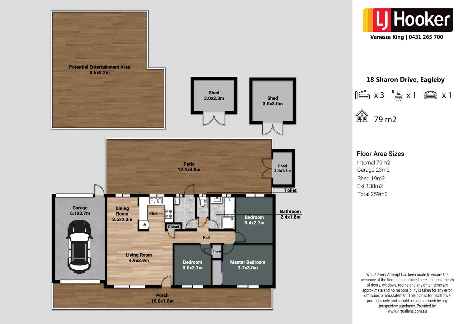 Floorplan of Homely house listing, 18 Sharon Drive, Eagleby QLD 4207