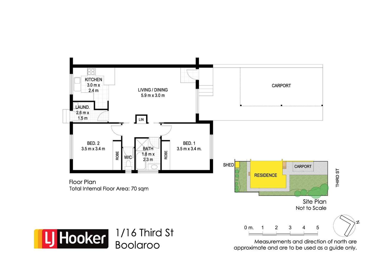 Floorplan of Homely unit listing, 1/16 Third Street, Boolaroo NSW 2284