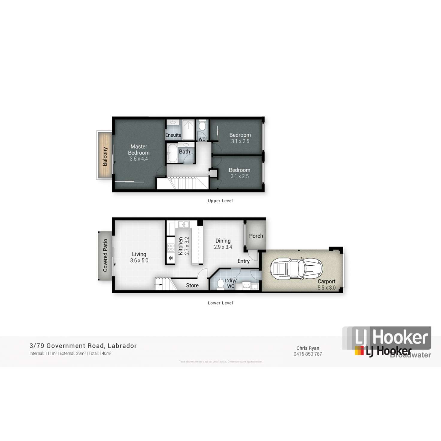 Floorplan of Homely townhouse listing, 3/79 Government Road, Labrador QLD 4215