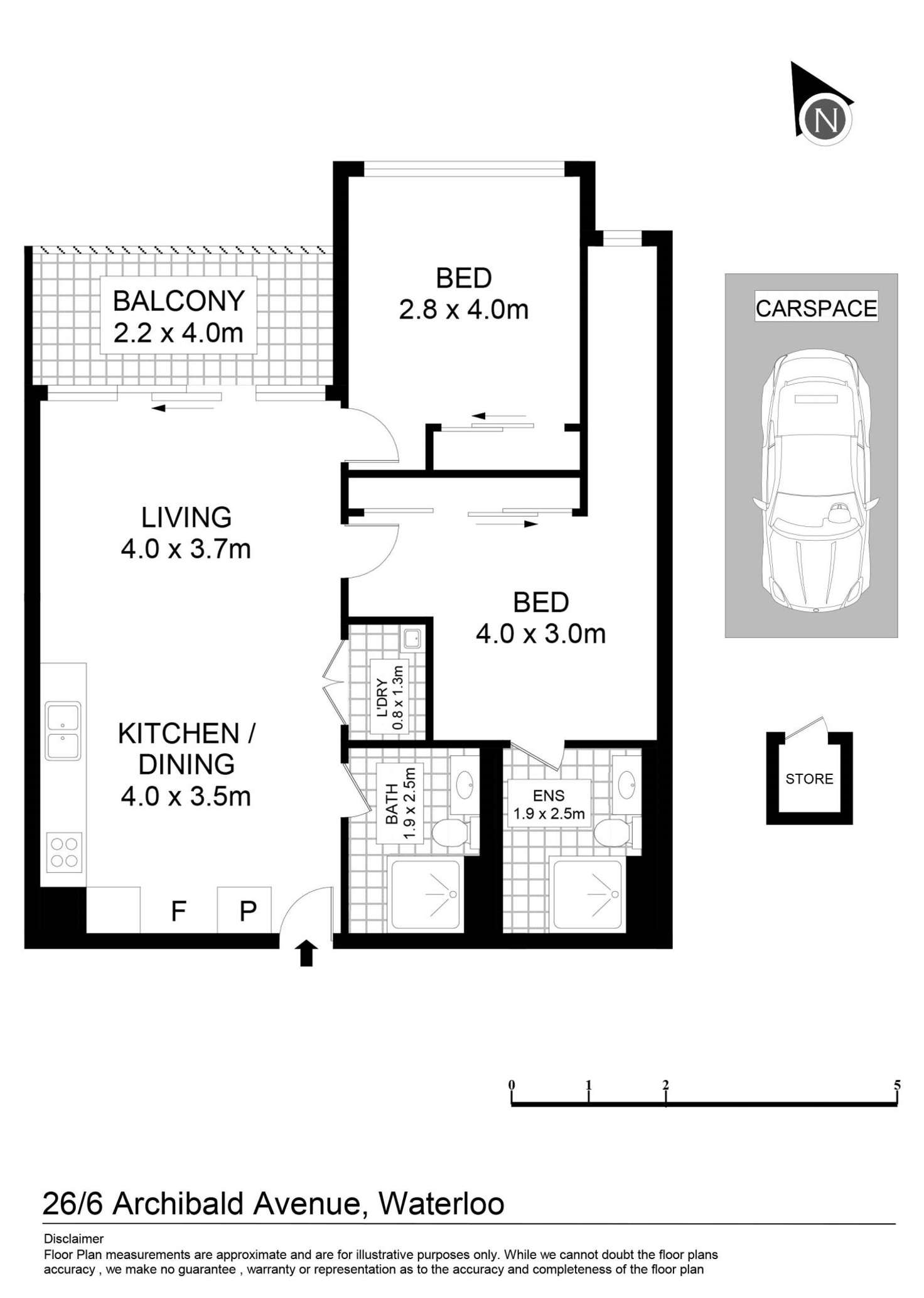 Floorplan of Homely apartment listing, 26/6 Archibald Avenue, Waterloo NSW 2017