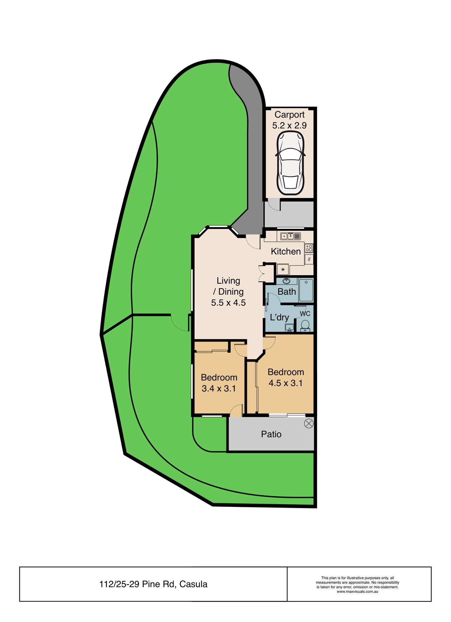 Floorplan of Homely retirement listing, 112/25 - 29 Pine Road, Casula NSW 2170