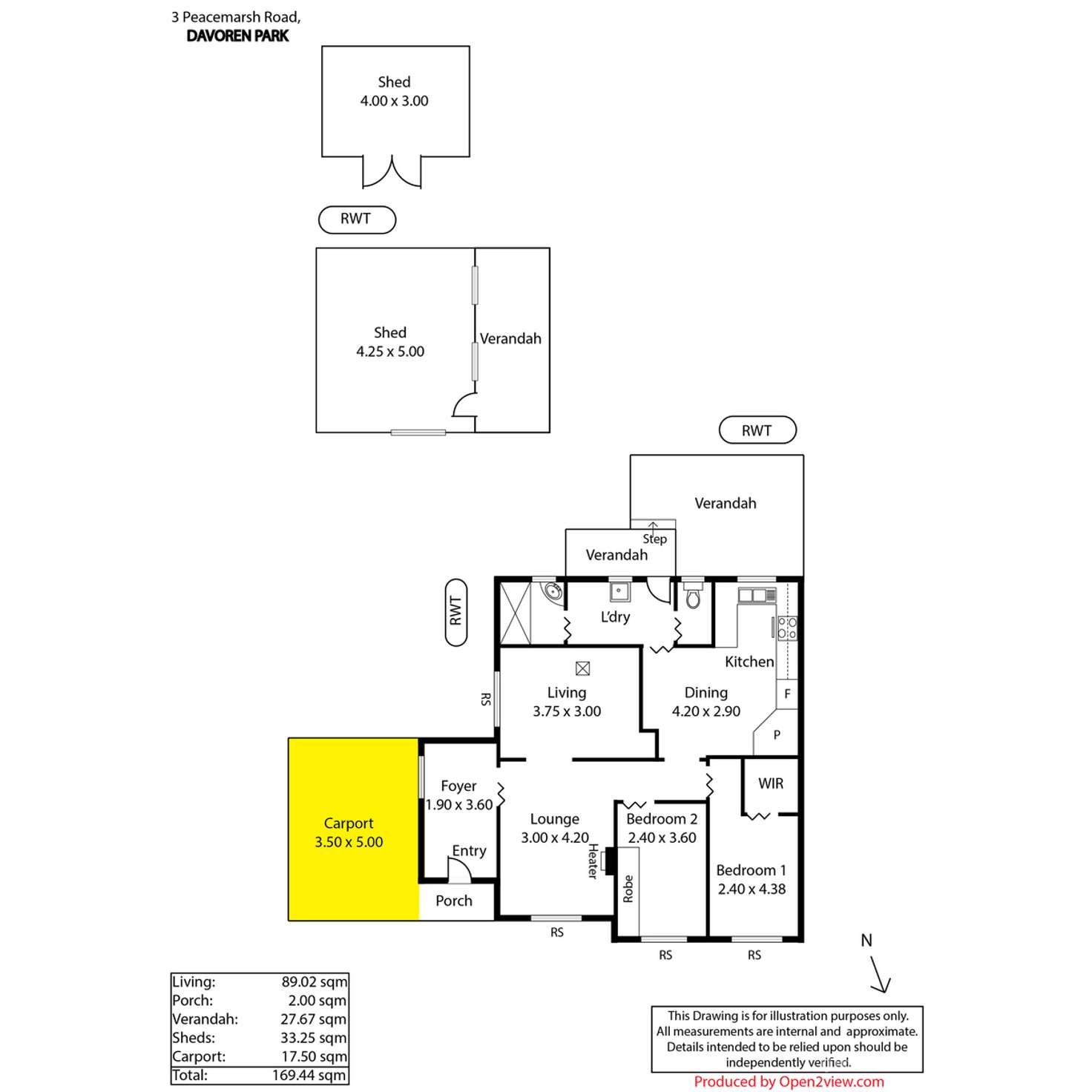 Floorplan of Homely house listing, 3 Peacemarsh Road, Davoren Park SA 5113