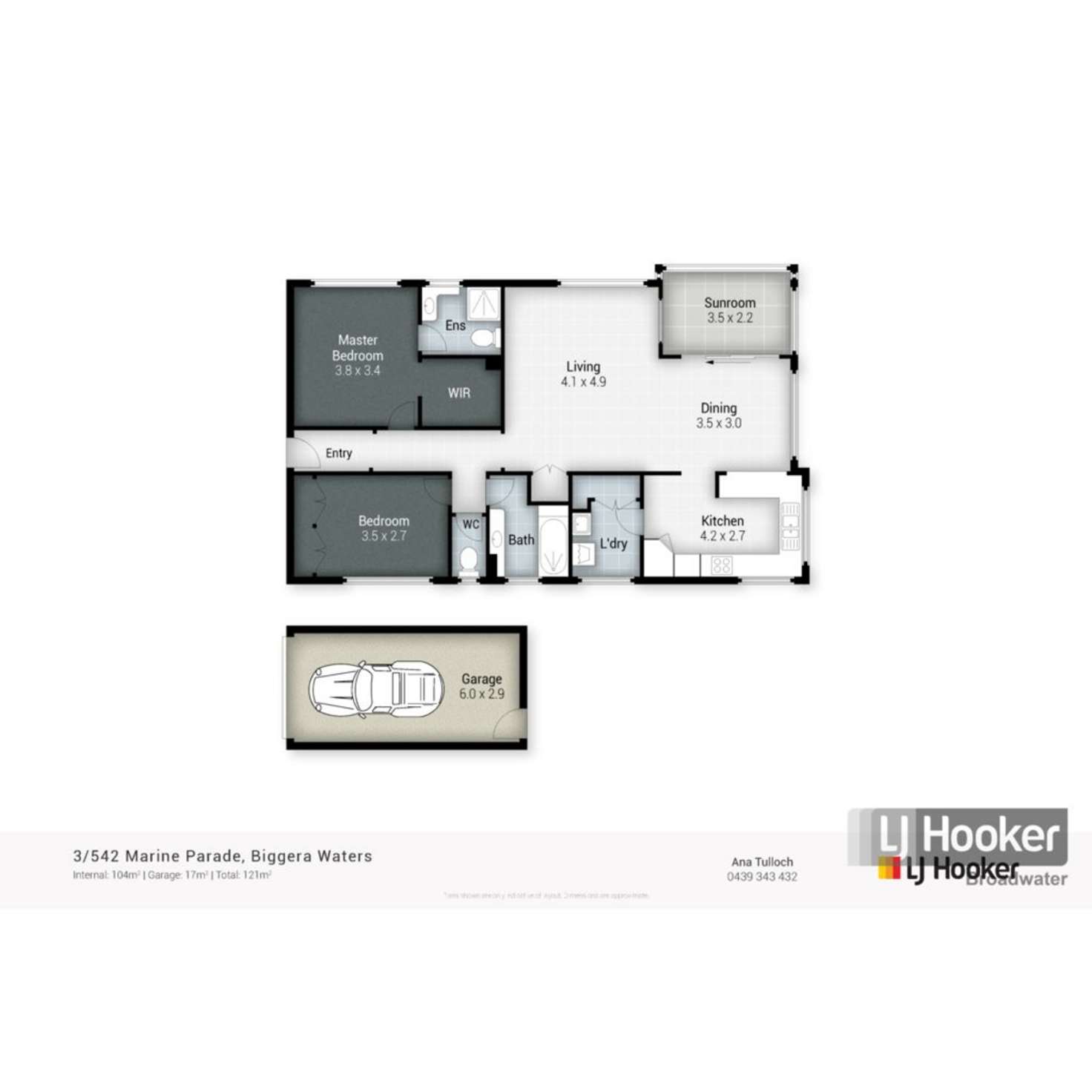 Floorplan of Homely unit listing, 3/542 Marine Parade, Biggera Waters QLD 4216