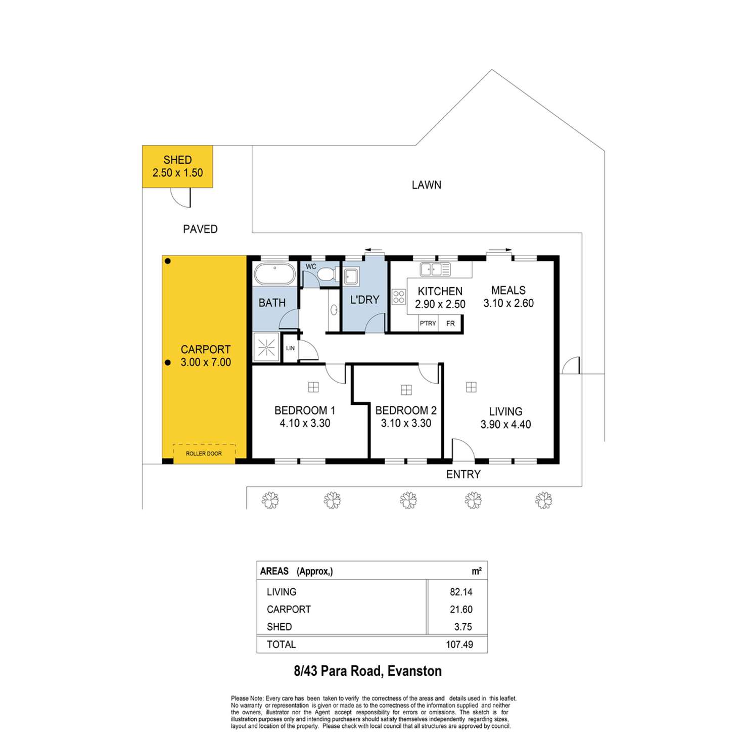 Floorplan of Homely unit listing, 8/43 Para Road, Evanston SA 5116