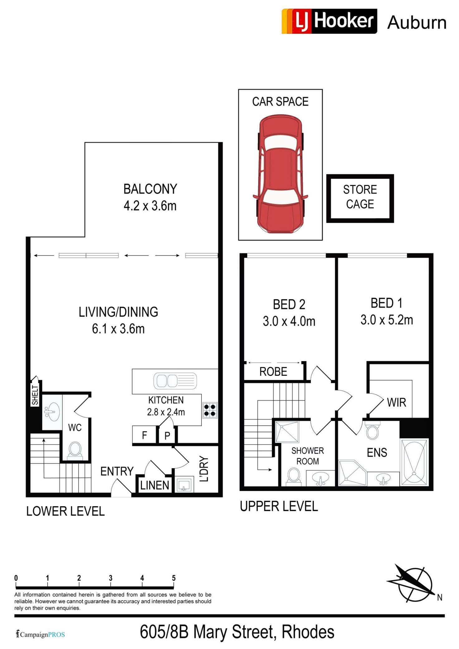 Floorplan of Homely apartment listing, 605/8B Mary St, Rhodes NSW 2138