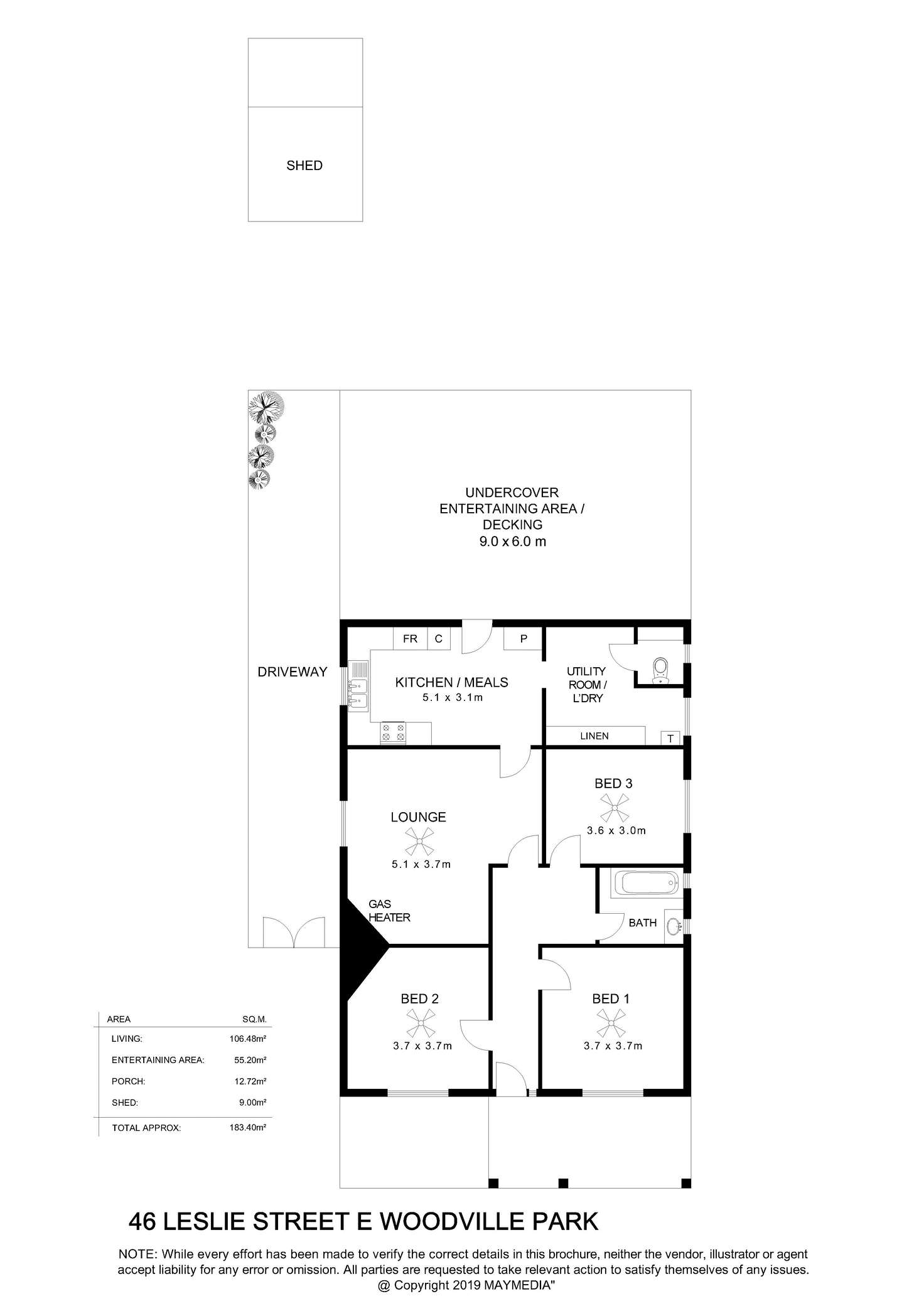 Floorplan of Homely house listing, 46 Leslie Street East, Woodville Park SA 5011