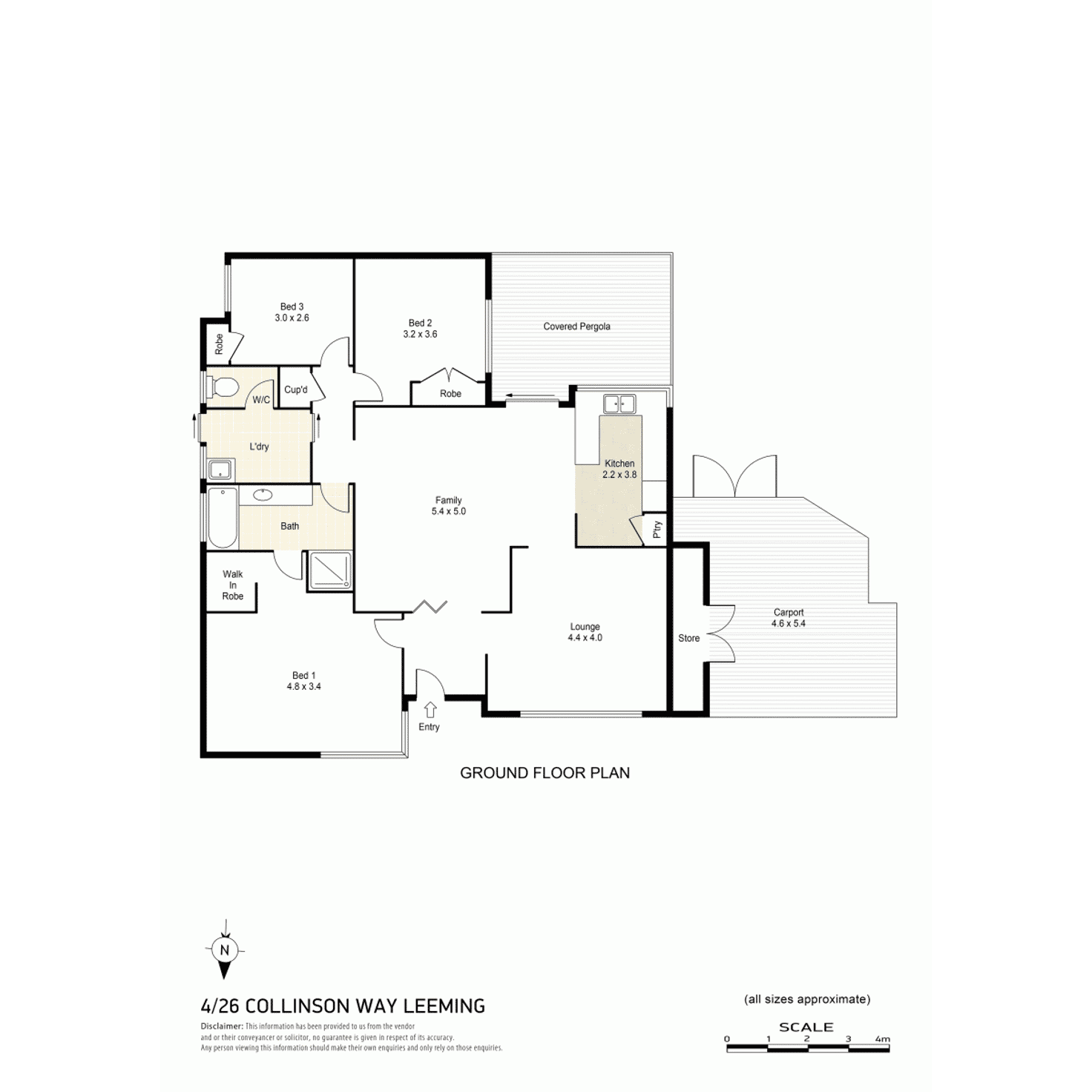 Floorplan of Homely villa listing, 4/26 Collinson Way, Leeming WA 6149